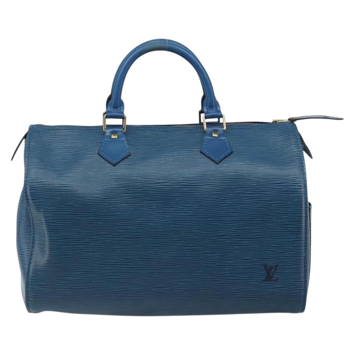 LOUIS VUITTON Epi Speedy 30 Hand Bag Toledo Blue M43005 LV Auth fm5357