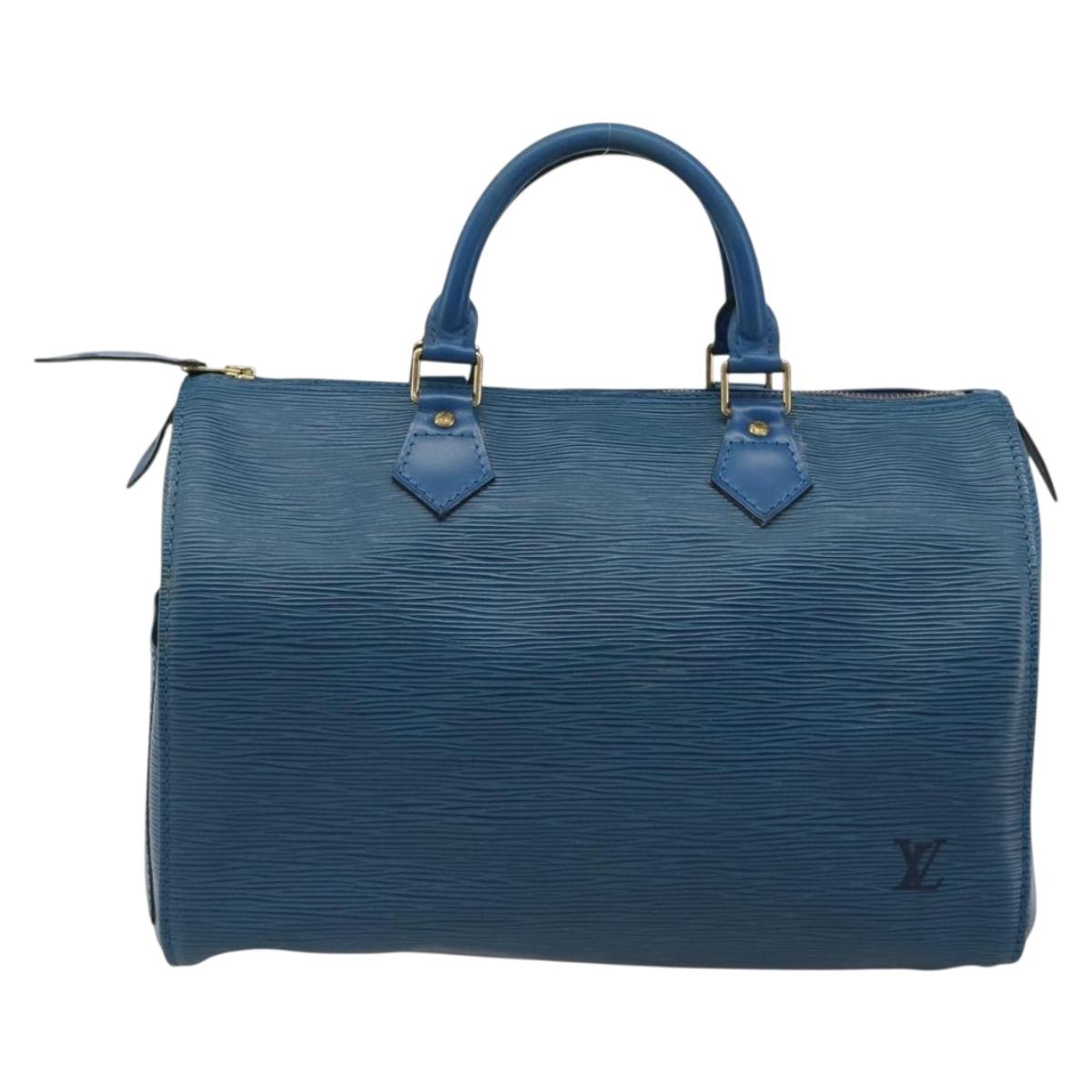 LOUIS VUITTON Epi Speedy 30 Hand Bag Toledo Blue M43005 LV Auth fm5357