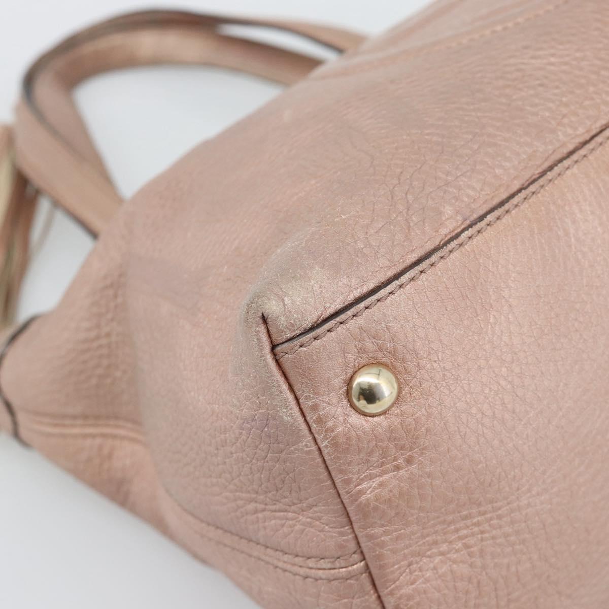 GUCCI Soho Hand Bag Leather 2way Pink Gold 308362 Auth fm5364