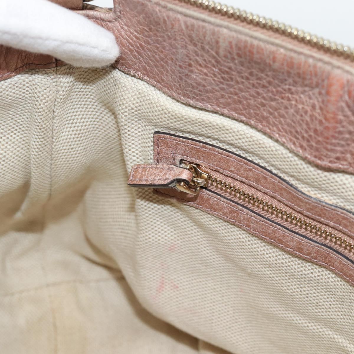 GUCCI Soho Hand Bag Leather 2way Pink Gold 308362 Auth fm5364