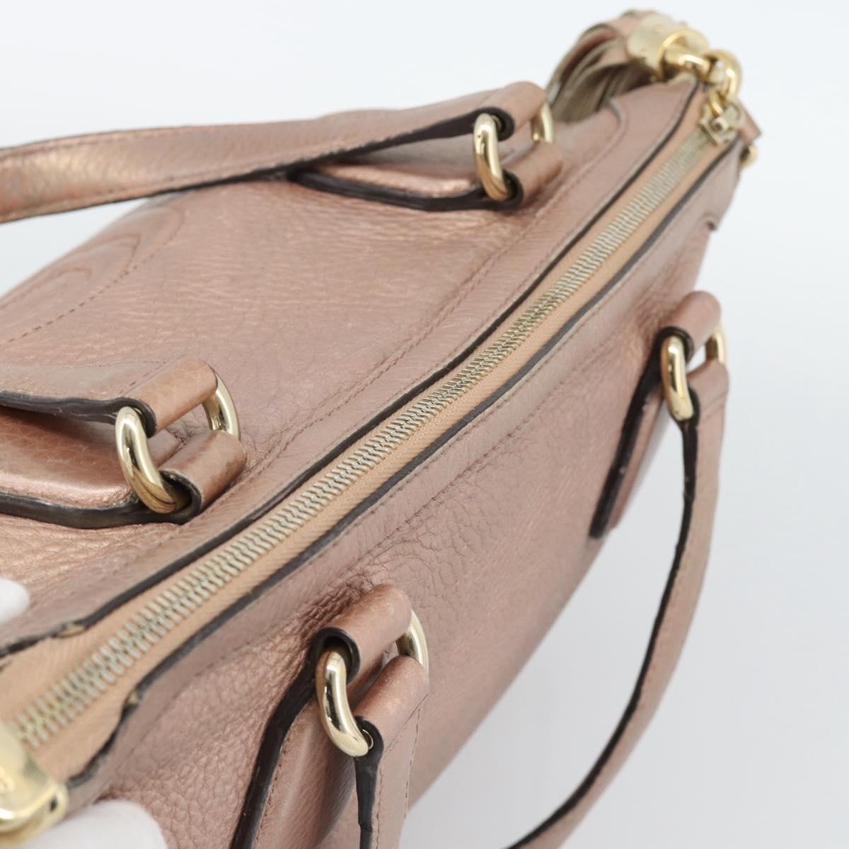 GUCCI Soho Hand Bag Leather 2way Pink Gold 308362 Auth fm5364