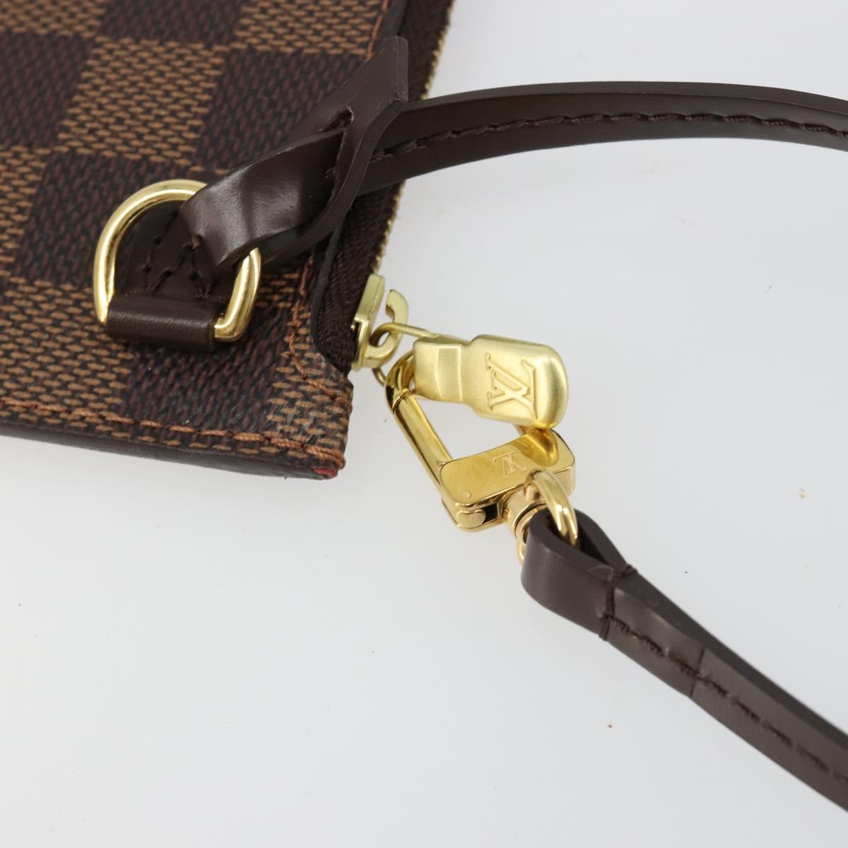 LOUIS VUITTON Damier Ebene Neverfull MM Pouch LV Auth fm5368