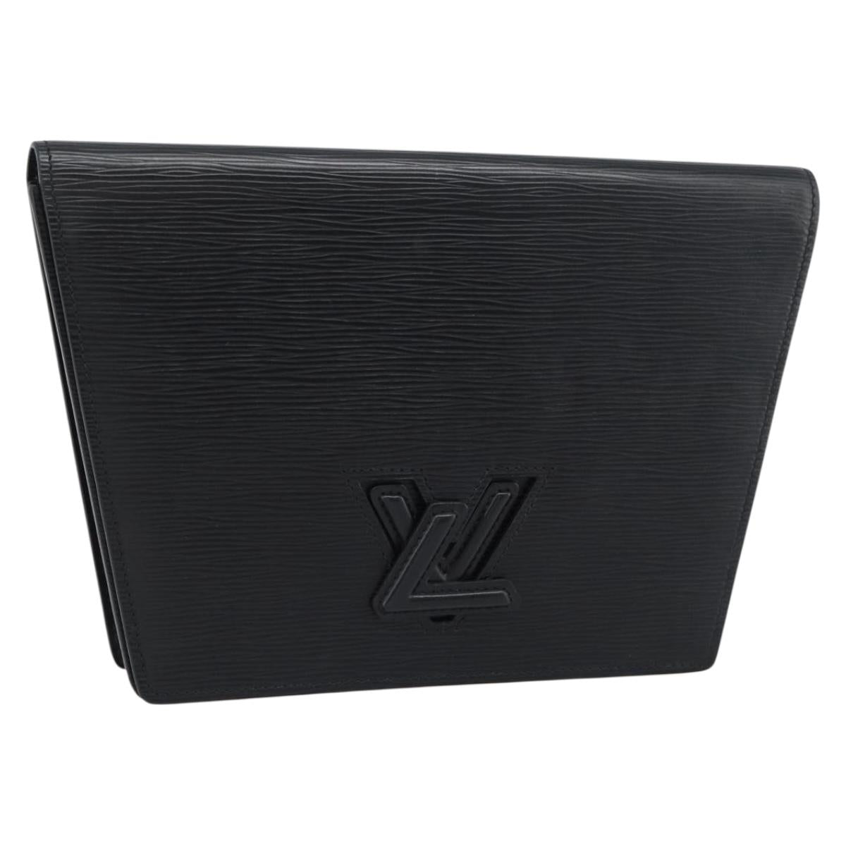 LOUIS VUITTON Epi Trapeze Clutch Bag Black M80165 LV Auth fm5369