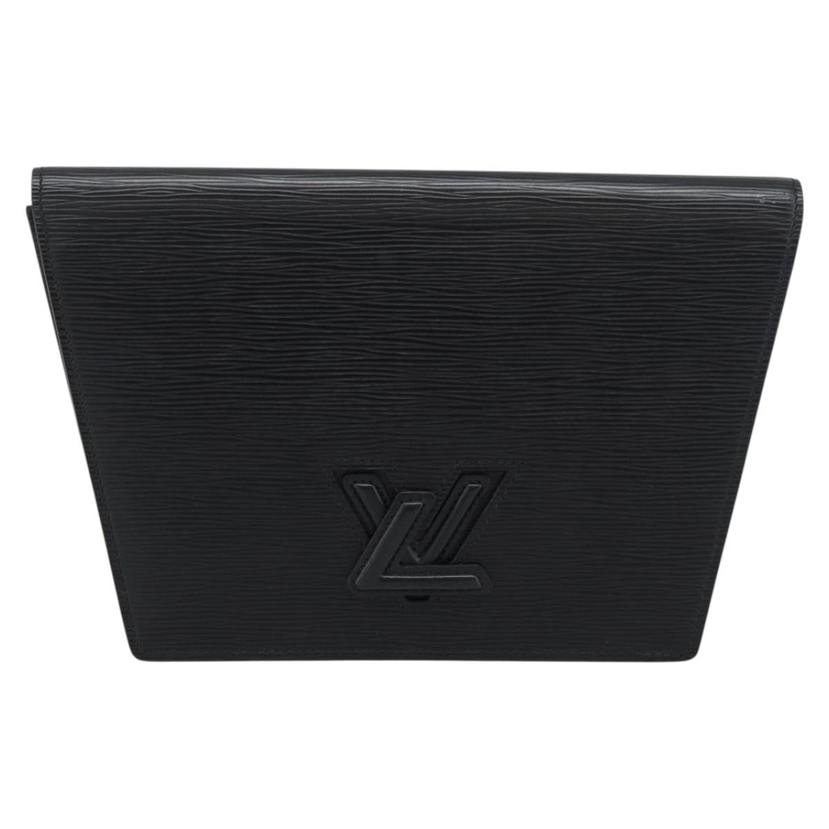 LOUIS VUITTON Epi Trapeze Clutch Bag Black M80165 LV Auth fm5369