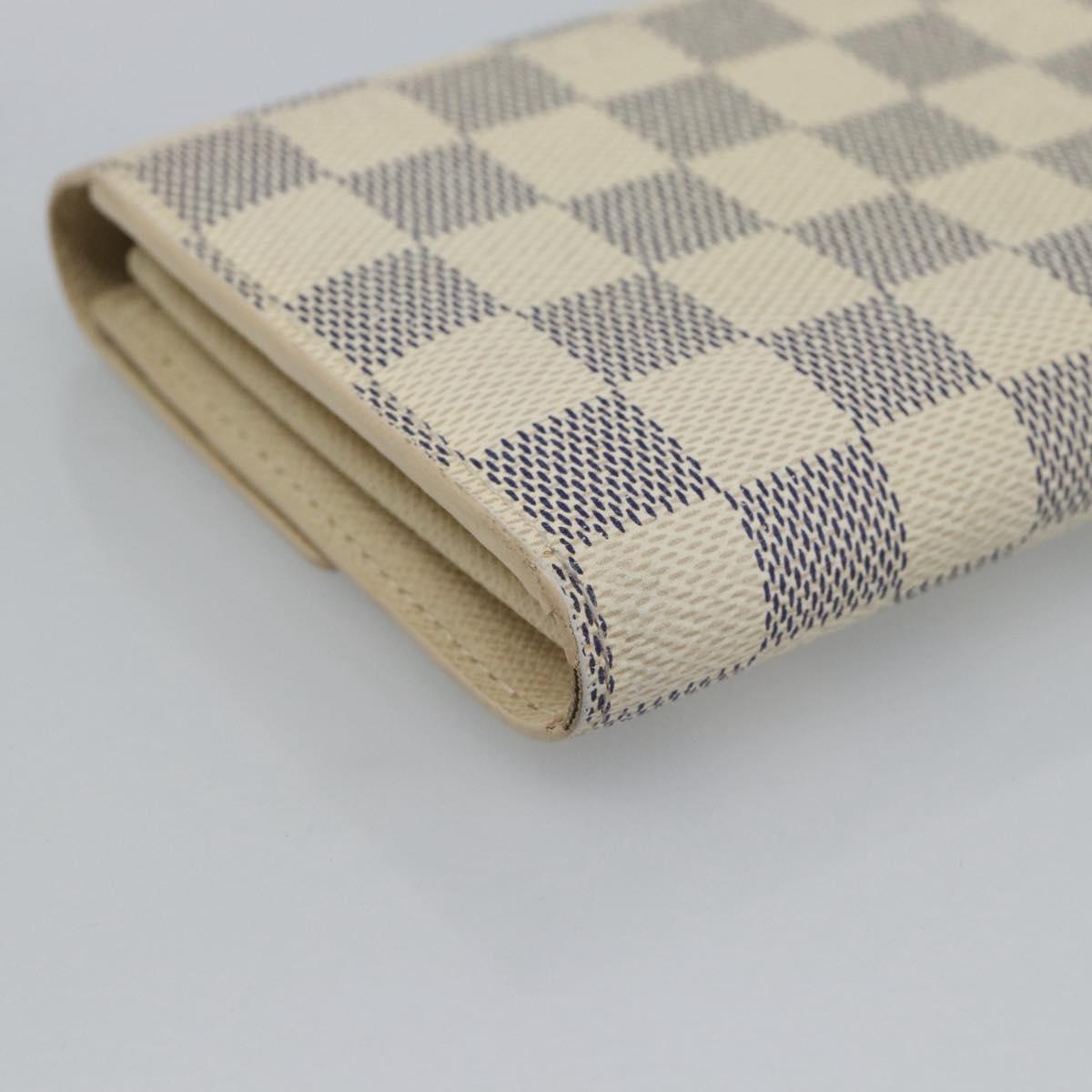 LOUIS VUITTON Damier Azur Portefeuille Sarah Long Wallet N61735 LV Auth fm5371A