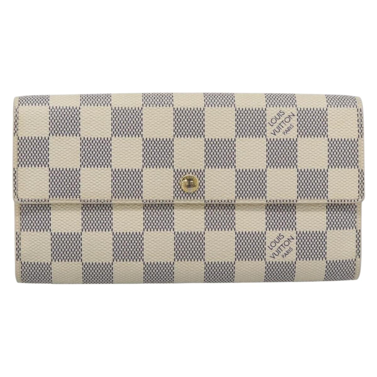 LOUIS VUITTON Damier Azur Portefeuille Sarah Long Wallet N61735 LV Auth fm5371A