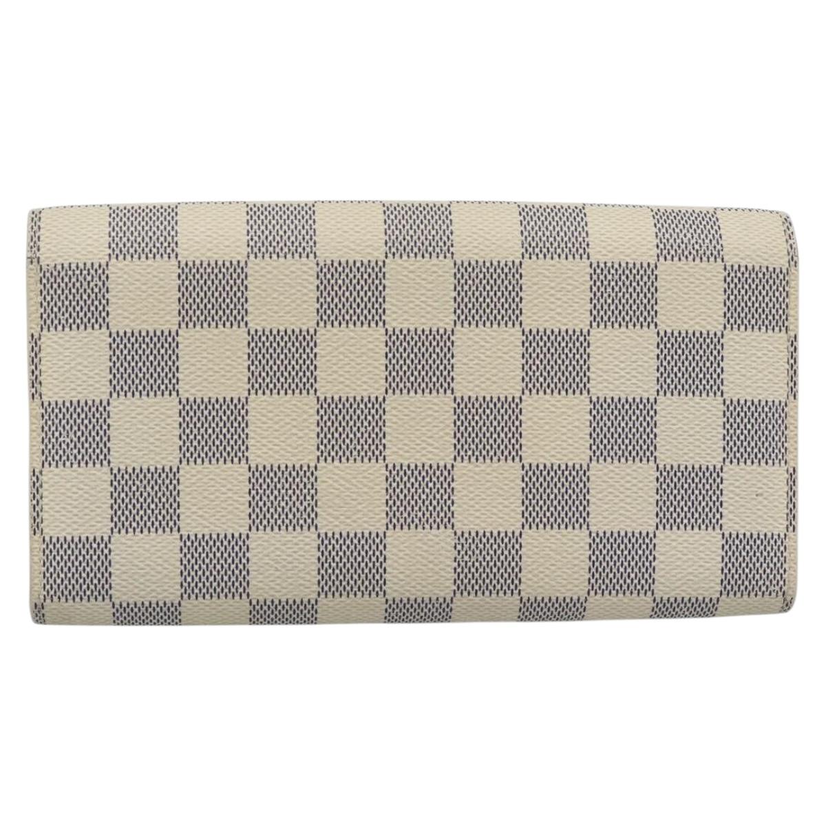 LOUIS VUITTON Damier Azur Portefeuille Sarah Long Wallet N61735 LV Auth fm5371A