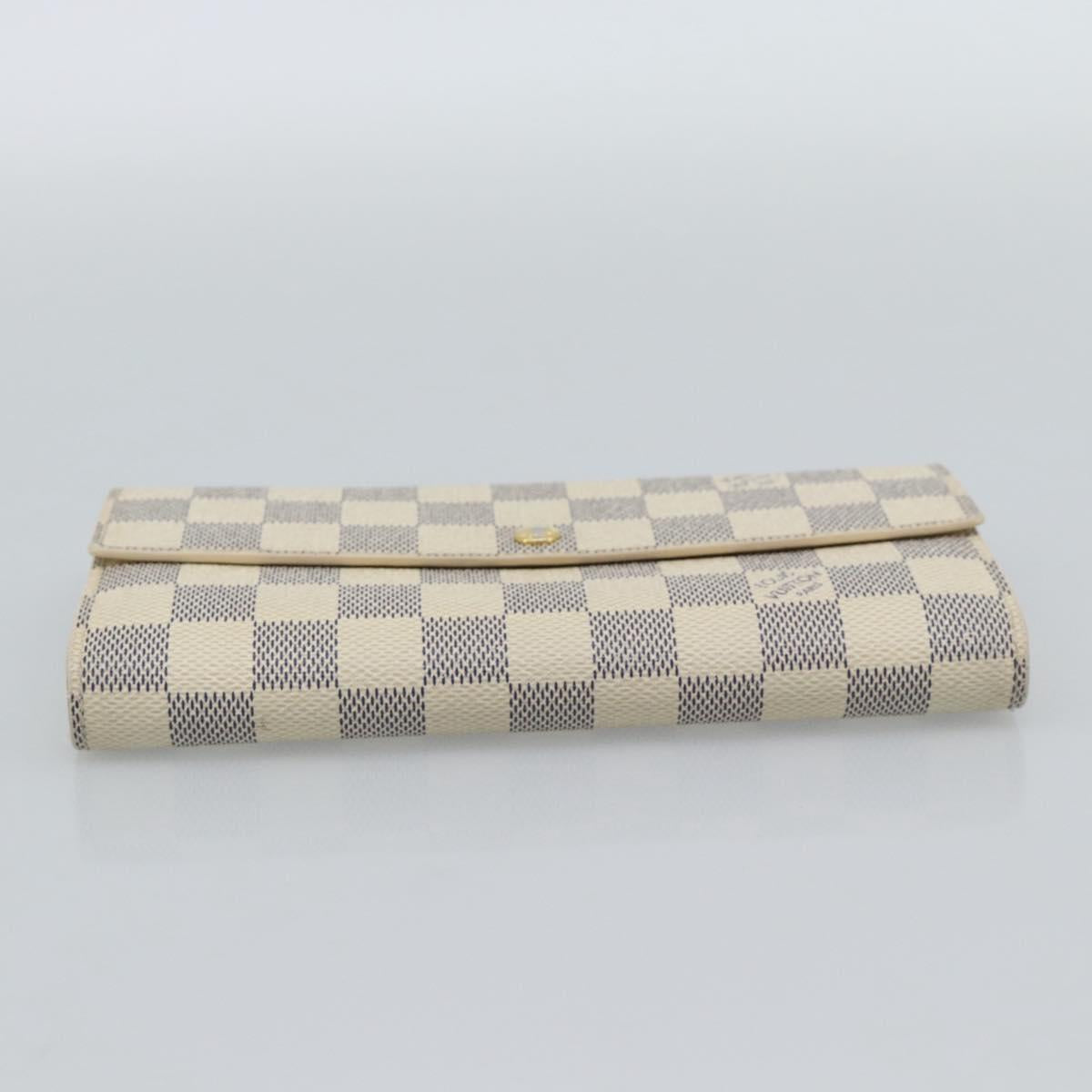 LOUIS VUITTON Damier Azur Portefeuille Sarah Long Wallet N61735 LV Auth fm5371A