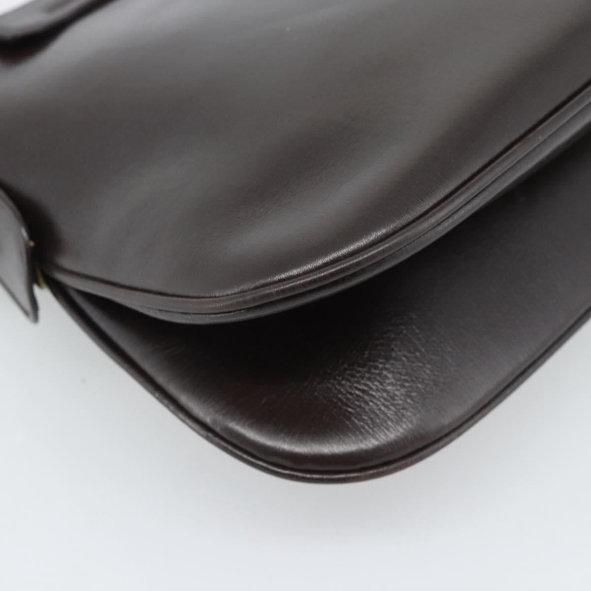 GUCCI Shoulder Bag Leather Black Gold Auth fm5372