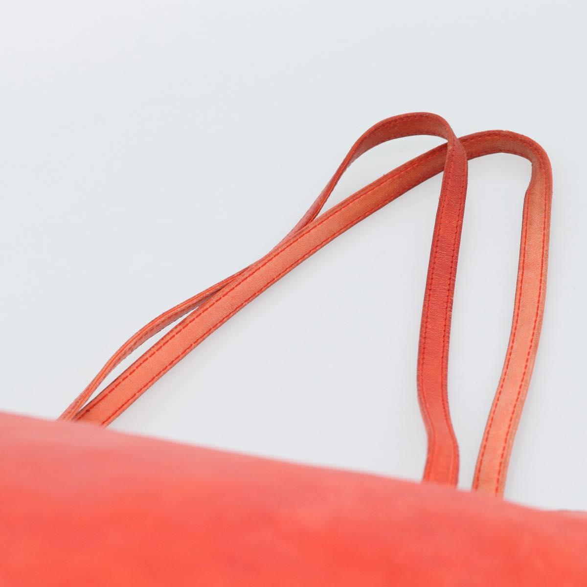 LOEWE Tote Bag Leather Red Gold Auth fm5379