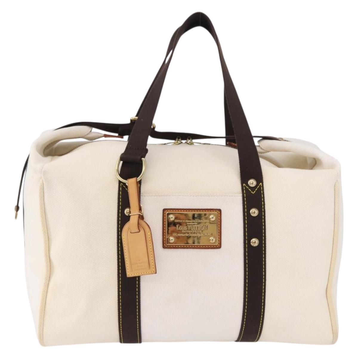 LOUIS VUITTON Antigua Suc weekend Boston Bag White M40030 LV Auth fm5381
