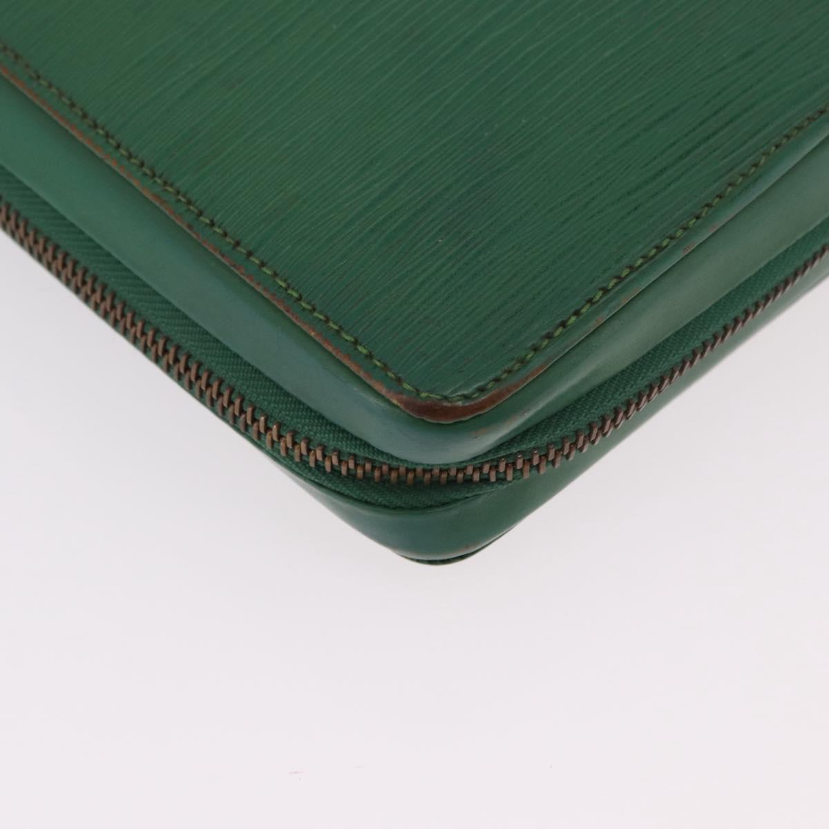 LOUIS VUITTON Epi Agenda Voyage Day Planner Cover Green LV Auth fm5382