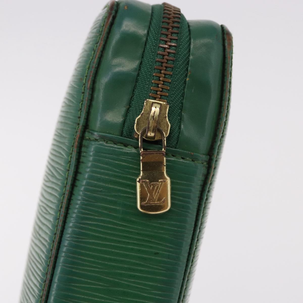 LOUIS VUITTON Epi Agenda Voyage Day Planner Cover Green LV Auth fm5382