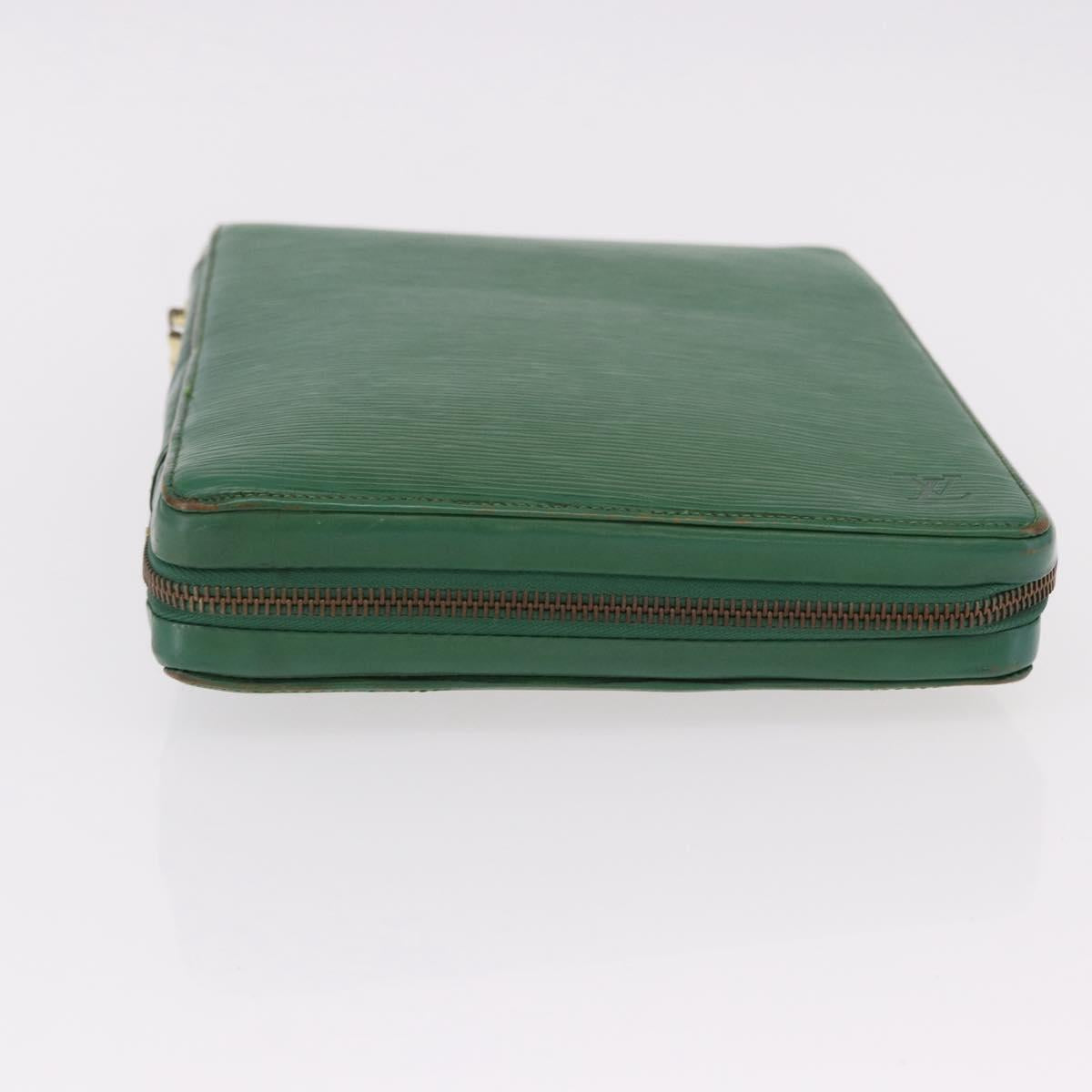 LOUIS VUITTON Epi Agenda Voyage Day Planner Cover Green LV Auth fm5382