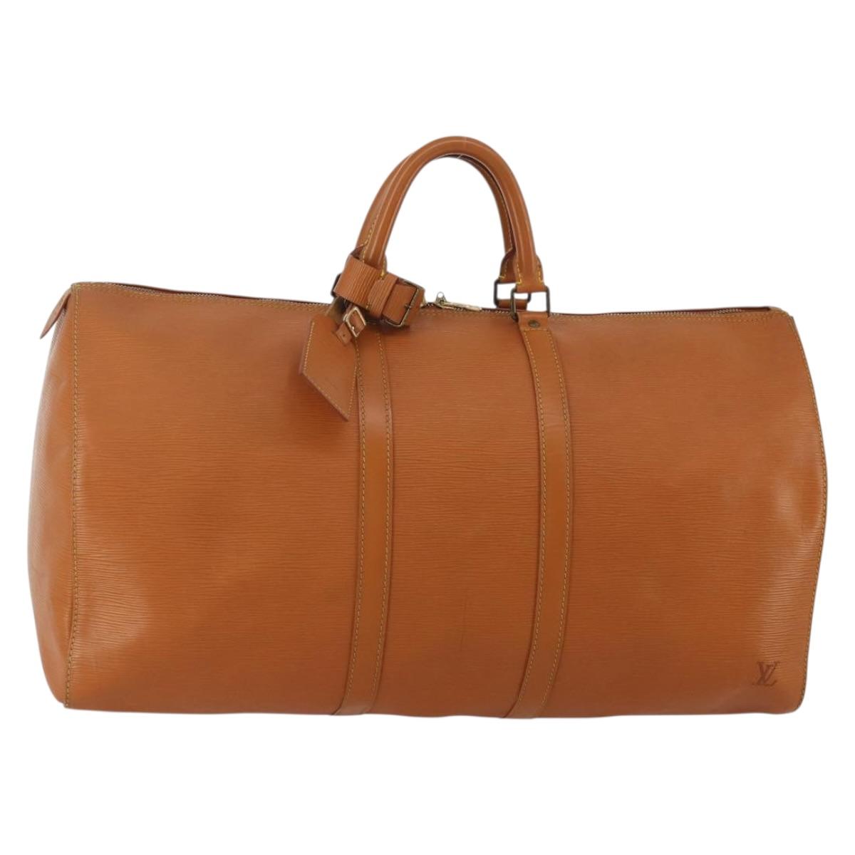 LOUIS VUITTON Epi Keepall 55 Boston Bag Brown M42958 LV Auth fm5388A