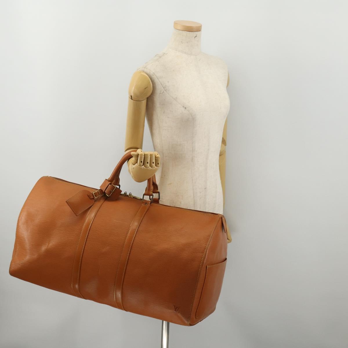 LOUIS VUITTON Epi Keepall 55 Boston Bag Brown M42958 LV Auth fm5388A