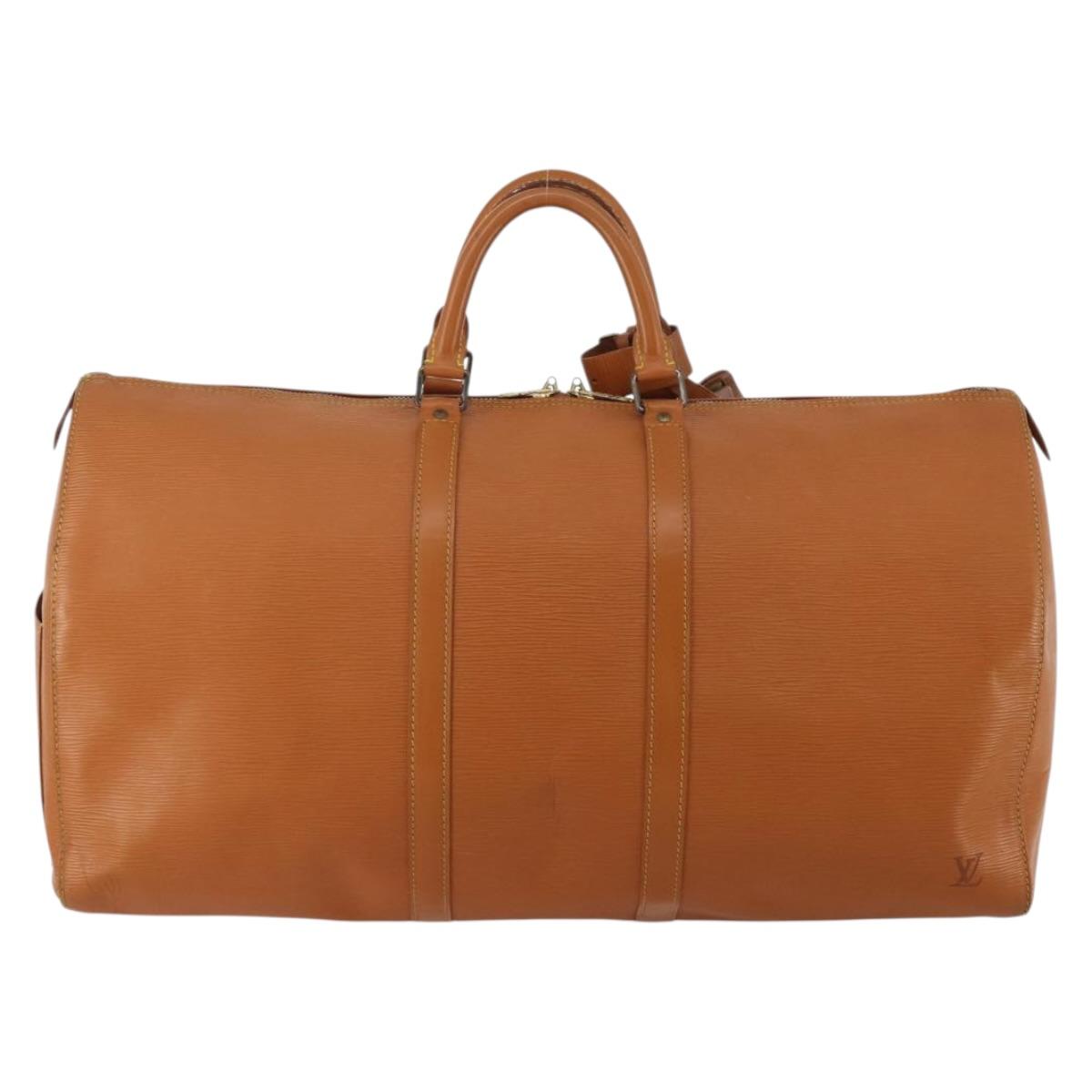LOUIS VUITTON Epi Keepall 55 Boston Bag Brown M42958 LV Auth fm5388A
