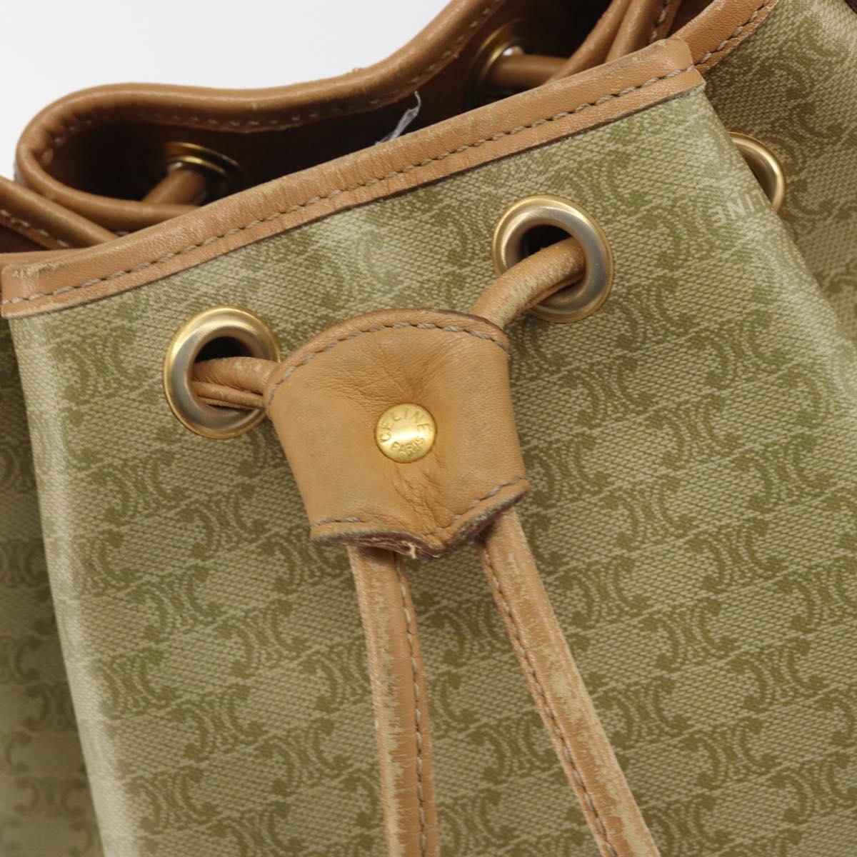 CELINE Macadam Canvas Hand Bag PVC Beige Gold Auth fm5389A