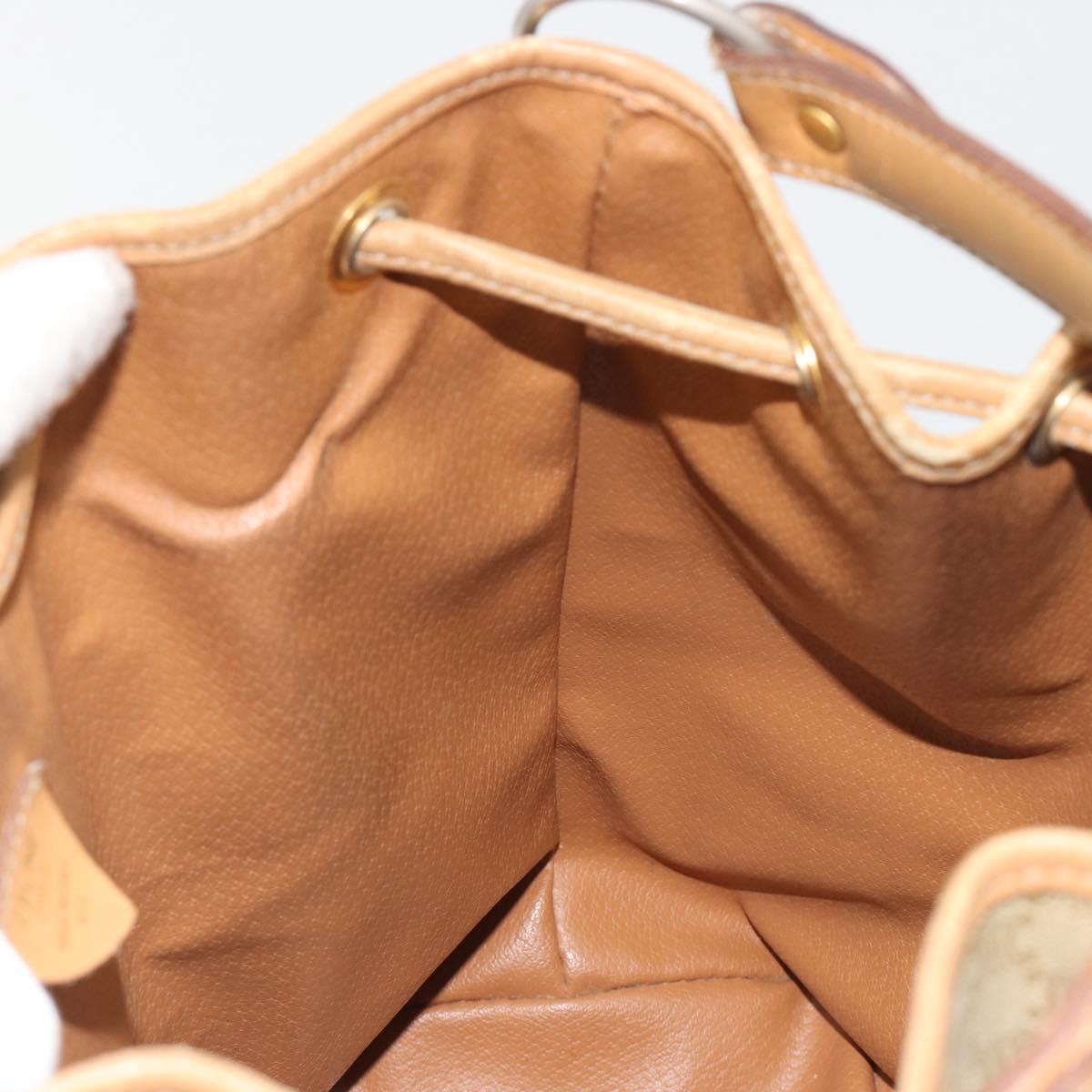 CELINE Macadam Canvas Hand Bag PVC Beige Gold Auth fm5389A