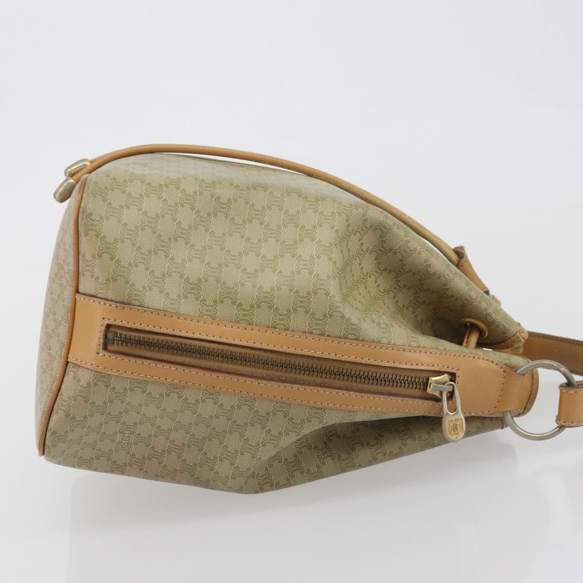 CELINE Macadam Canvas Hand Bag PVC Beige Gold Auth fm5389A