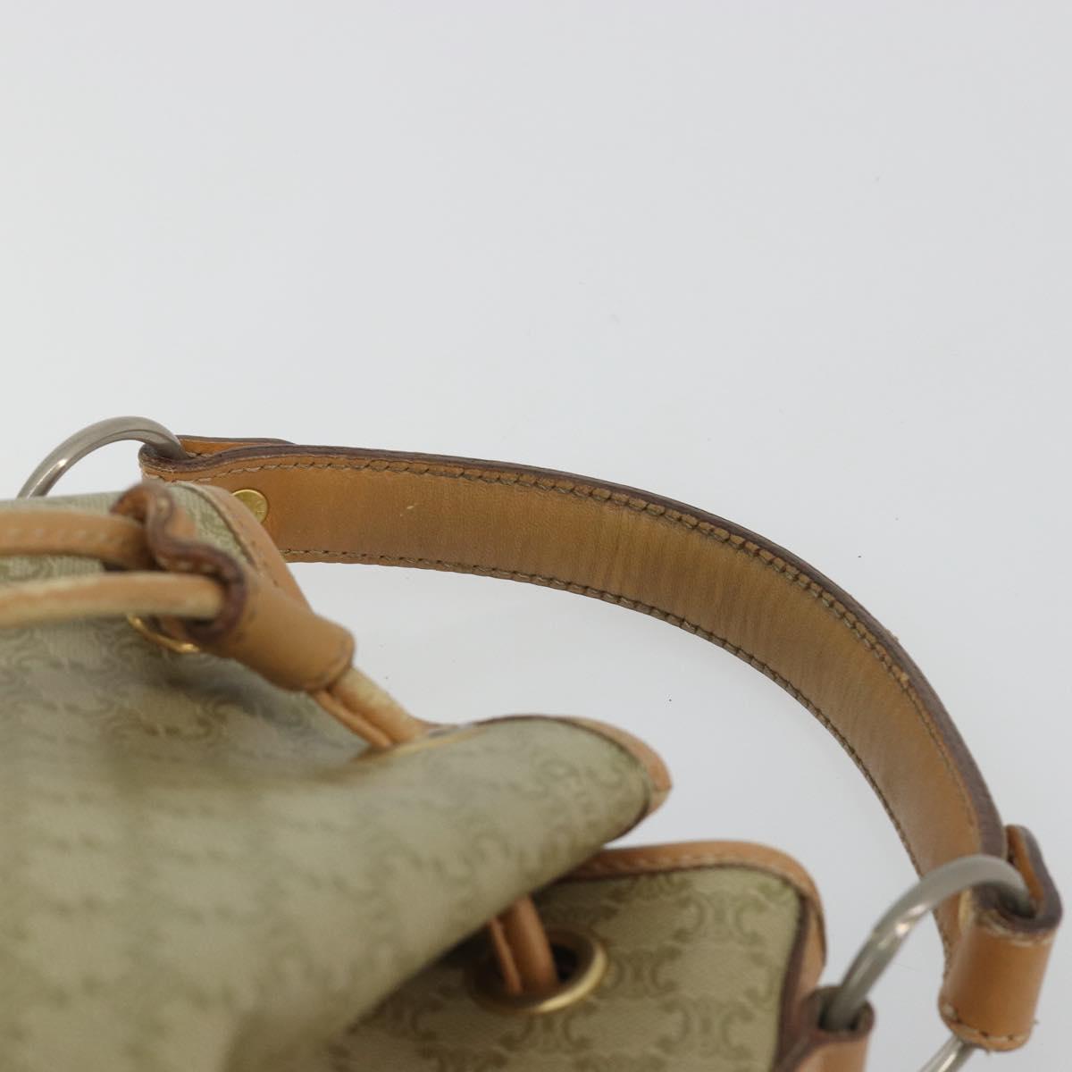 CELINE Macadam Canvas Hand Bag PVC Beige Gold Auth fm5389A