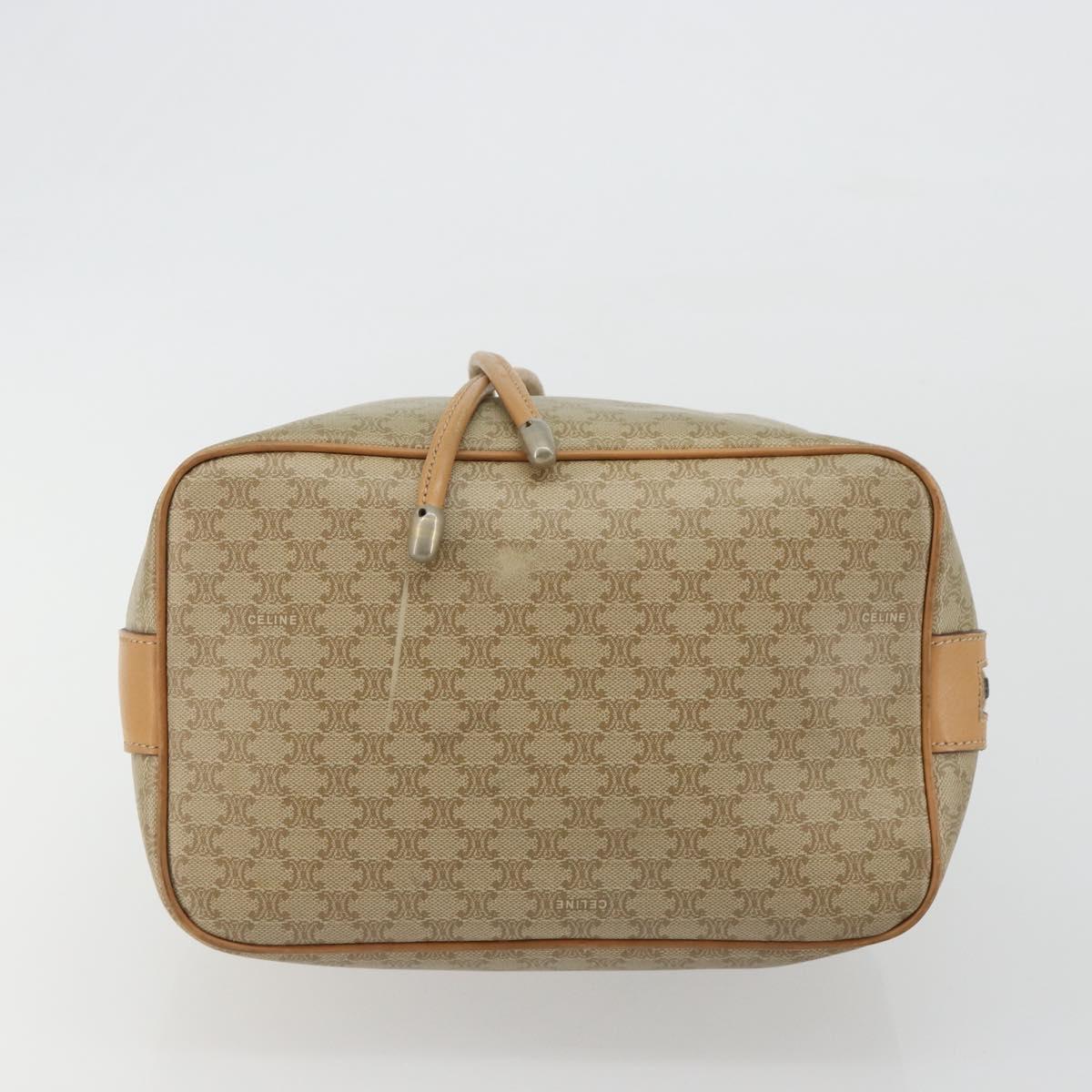 CELINE Macadam Canvas Hand Bag PVC Beige Gold Auth fm5389A
