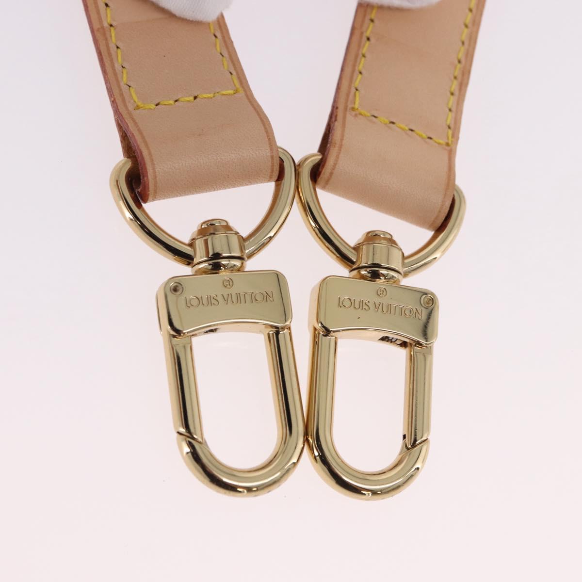 LOUIS VUITTON Adjustable Shoulder Strap Leather 39.4""-47.2"" Beige Auth fm5390