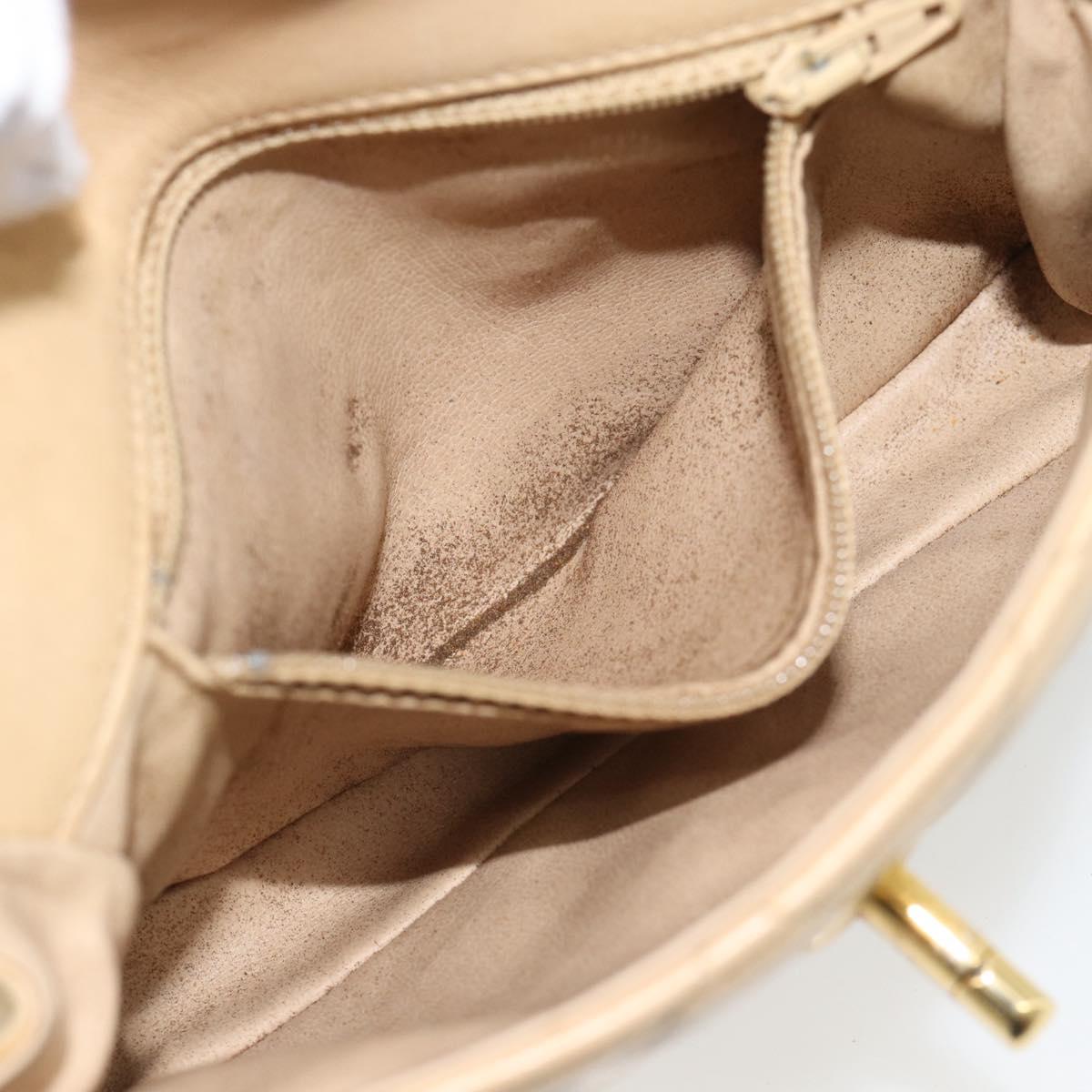 CHANEL Matelasse Waist bag Lamb Skin Beige Gold CC Auth fm5396