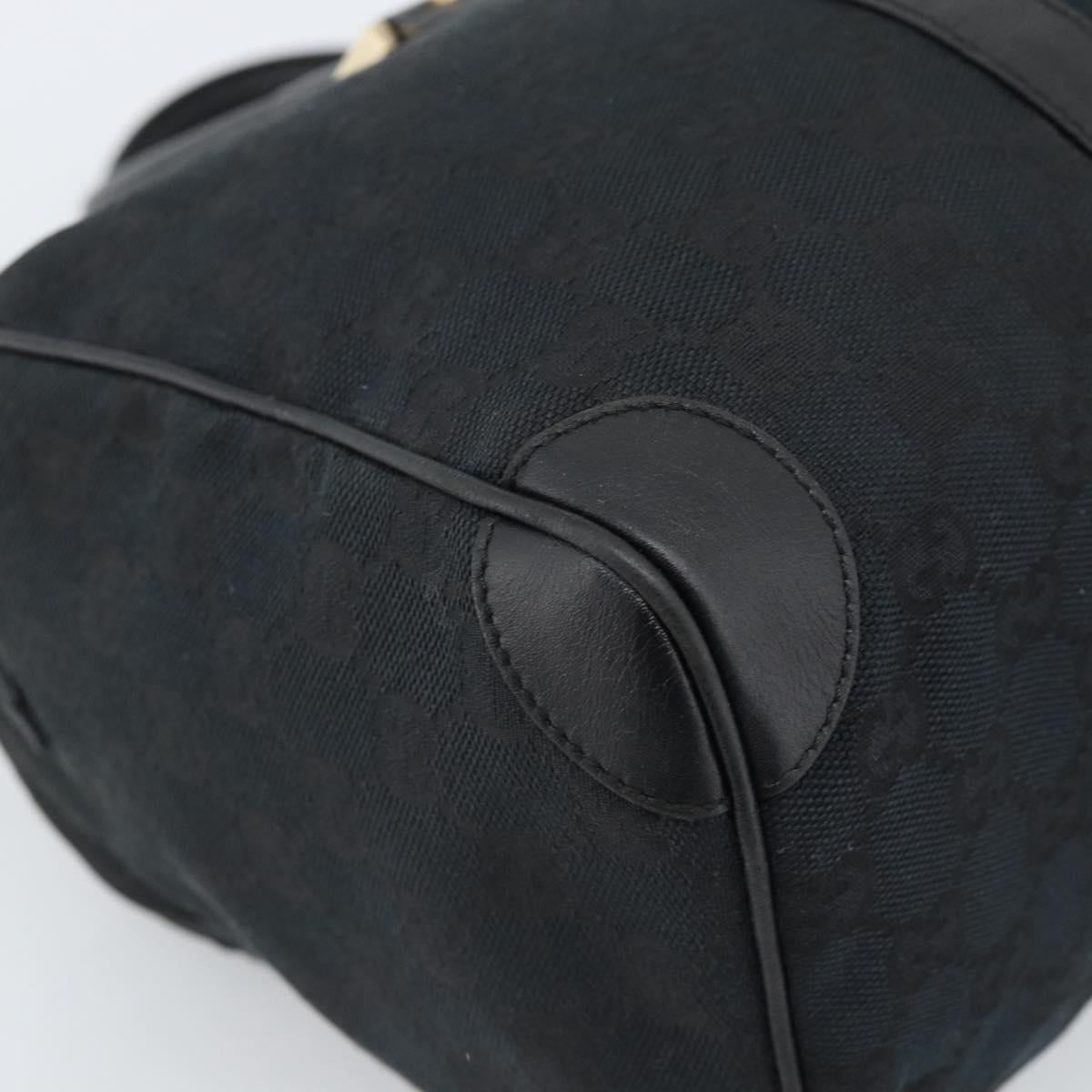 GUCCI GG Canvas Boston Bag Black Gold 000 0846 Auth fm5397V