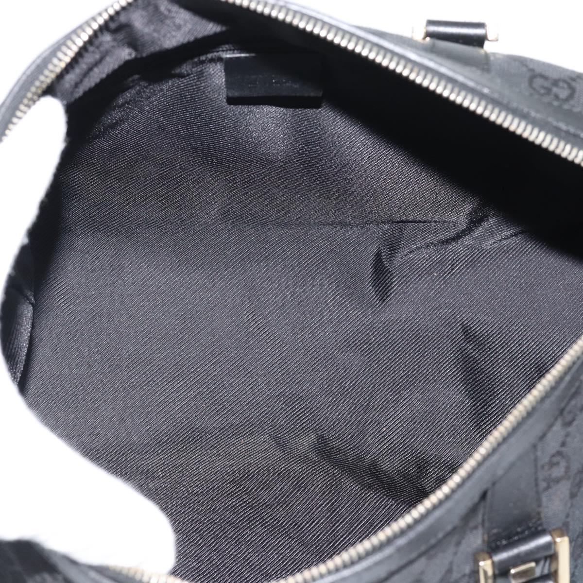 GUCCI GG Canvas Boston Bag Black Gold 000 0846 Auth fm5397V