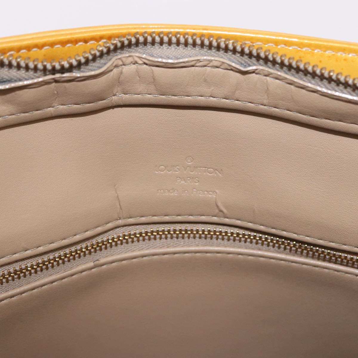 LOUIS VUITTON Monogram Vernis Houston Hand Bag Beige M91004 LV Auth fm5399