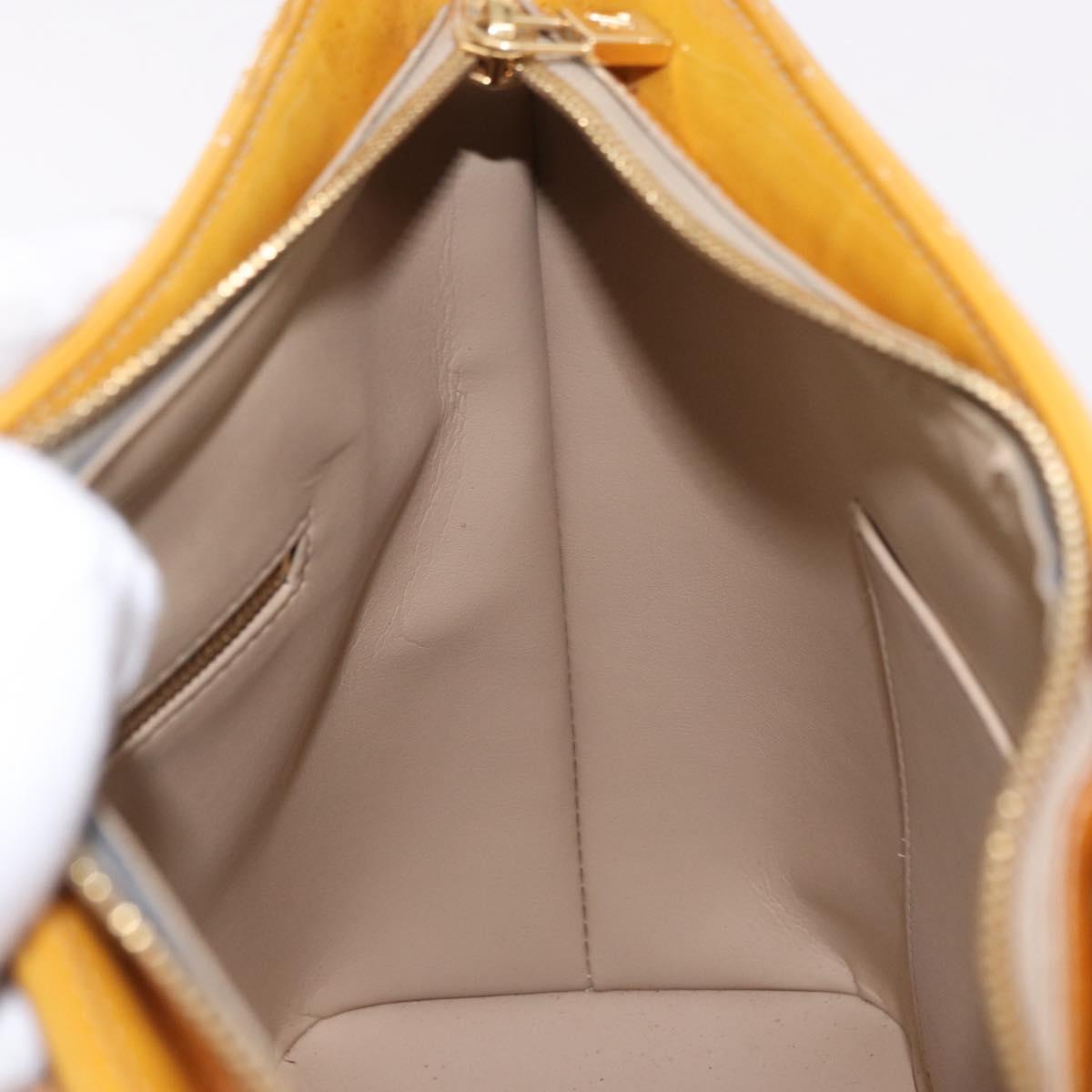 LOUIS VUITTON Monogram Vernis Houston Hand Bag Beige M91004 LV Auth fm5399