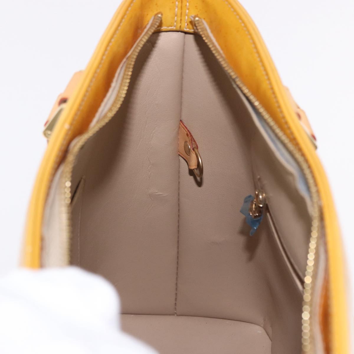 LOUIS VUITTON Monogram Vernis Houston Hand Bag Beige M91004 LV Auth fm5399