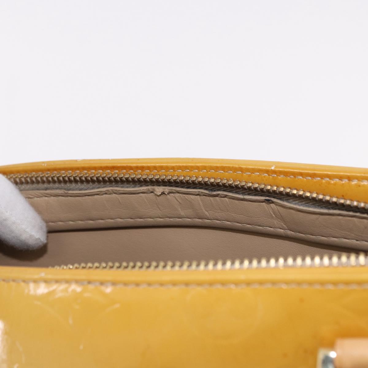 LOUIS VUITTON Monogram Vernis Houston Hand Bag Beige M91004 LV Auth fm5399