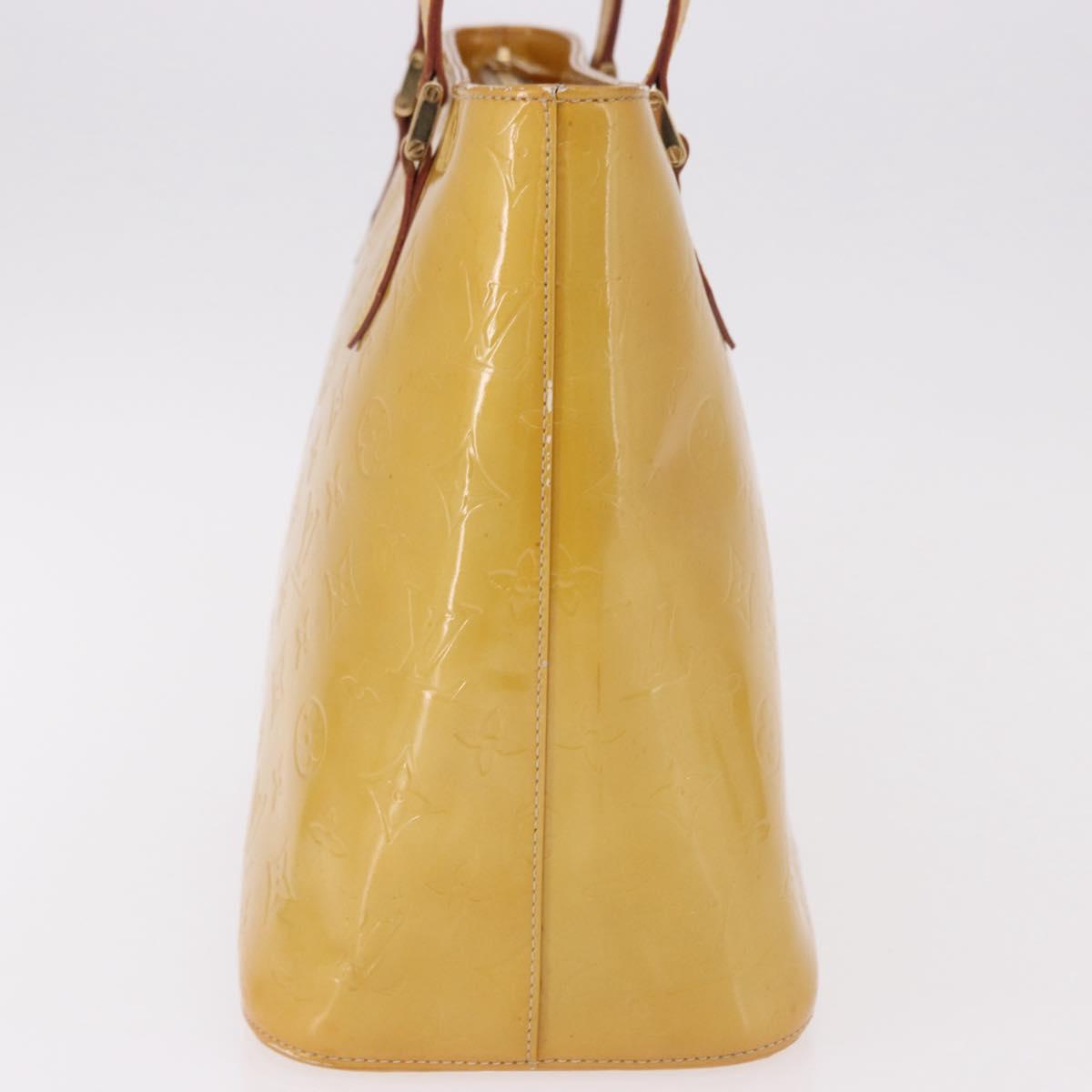 LOUIS VUITTON Monogram Vernis Houston Hand Bag Beige M91004 LV Auth fm5399