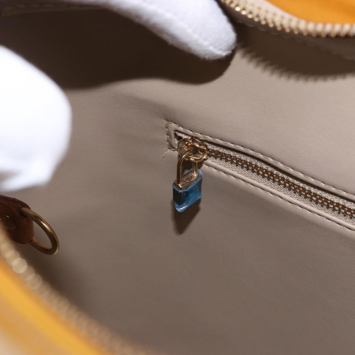 LOUIS VUITTON Monogram Vernis Houston Hand Bag Beige M91004 LV Auth fm5400