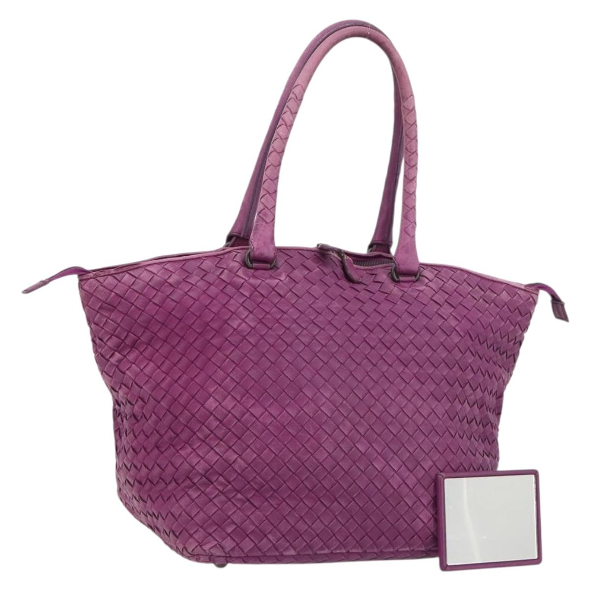 BOTTEGA VENETA INTRECCIATO Tote Bag Leather Purple Auth fm5403
