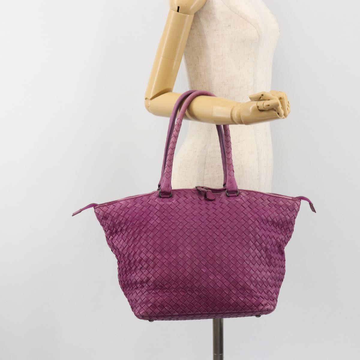 BOTTEGA VENETA INTRECCIATO Tote Bag Leather Purple Auth fm5403