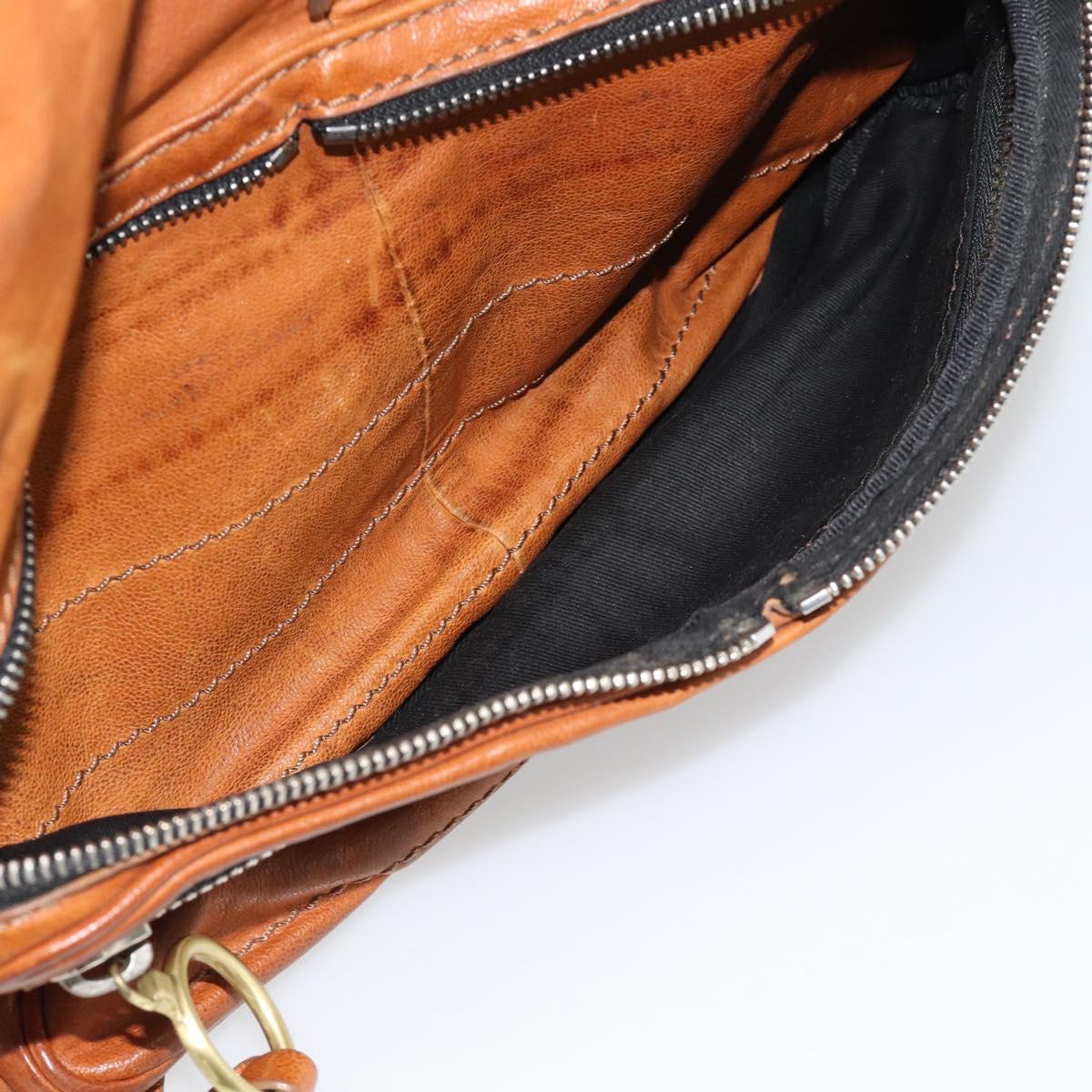 Chloe Betty Shoulder Bag Leather Brown Gold Silver Auth fm5404A