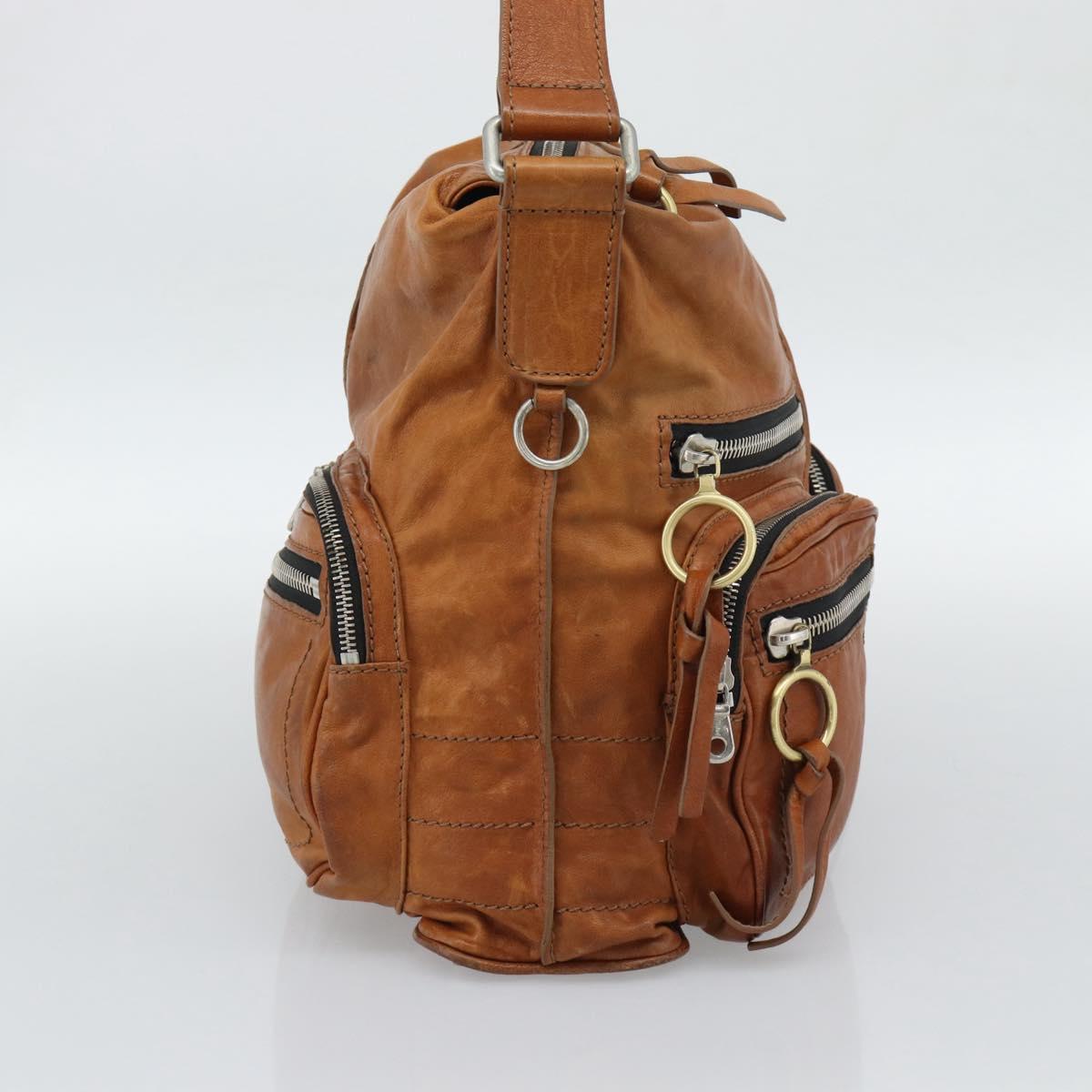 Chloe Betty Shoulder Bag Leather Brown Gold Silver Auth fm5404A