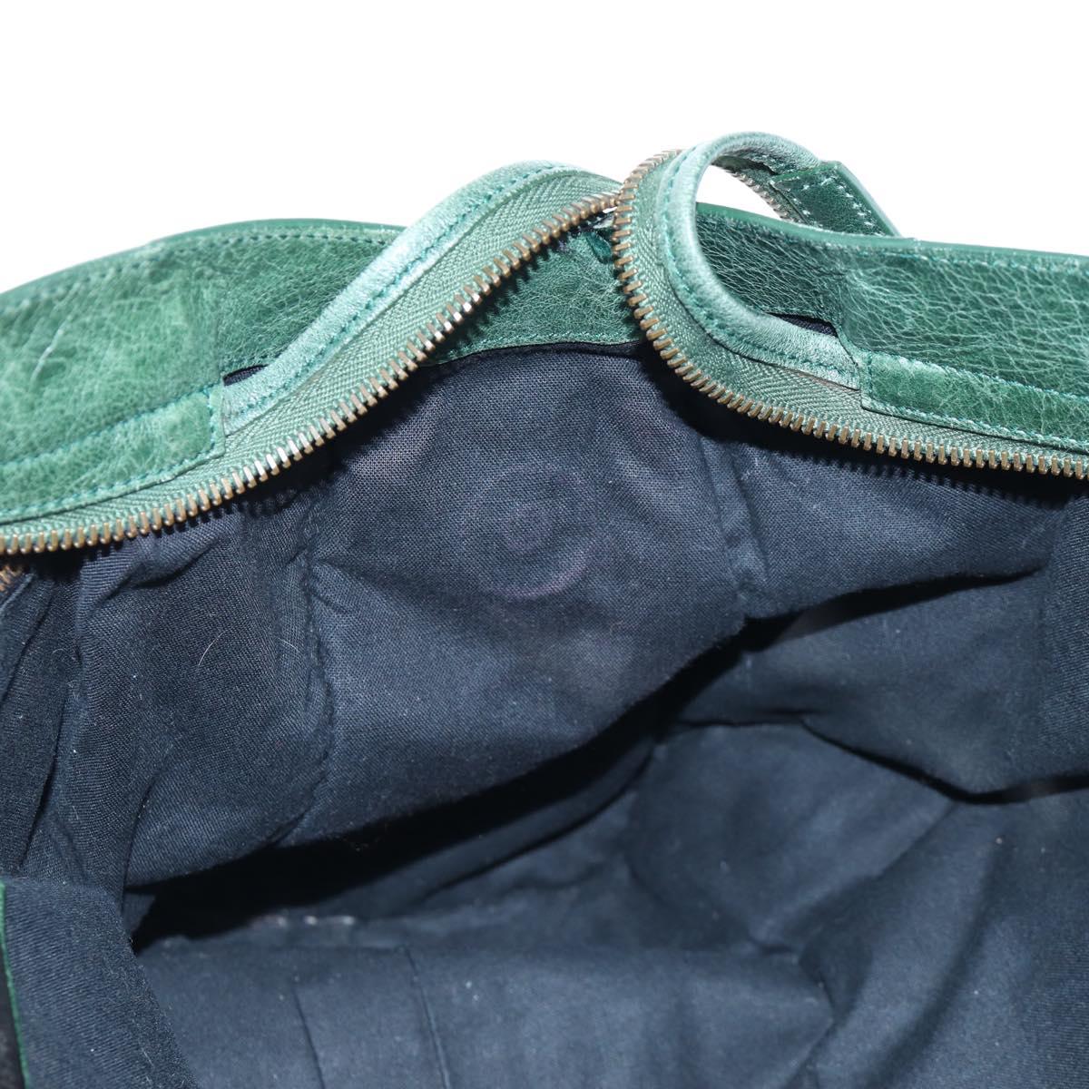 BALENCIAGA The City Hand Bag Leather 2way Green 115748 Auth fm5410V