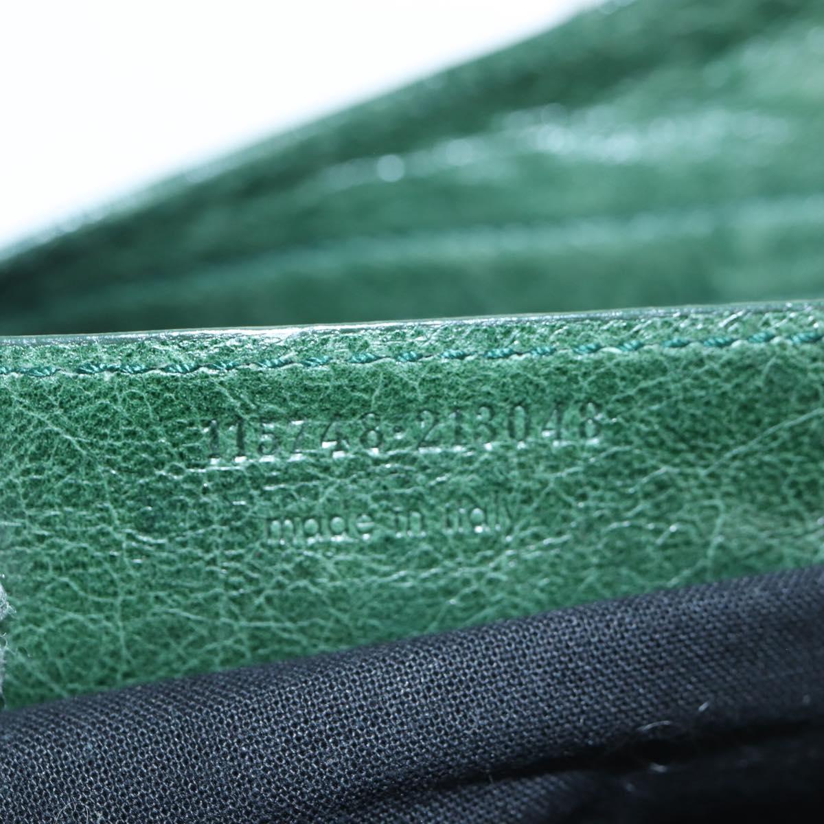 BALENCIAGA The City Hand Bag Leather 2way Green 115748 Auth fm5410V