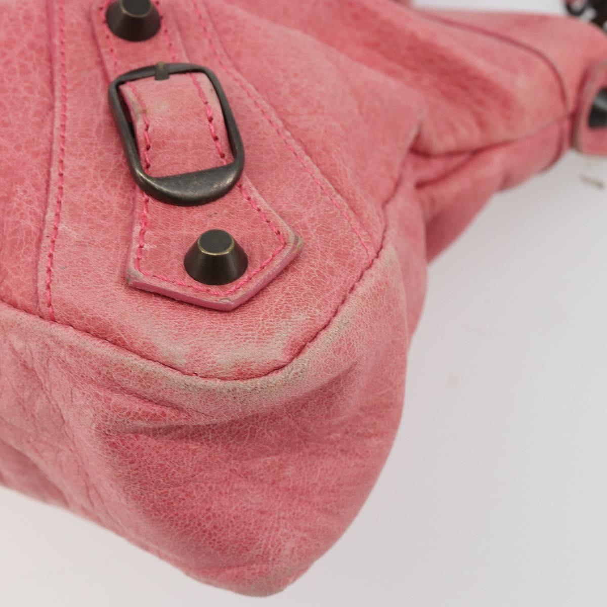 BALENCIAGA The First Hand Bag Leather 2way Pink 103208 6643 Auth fm5411V