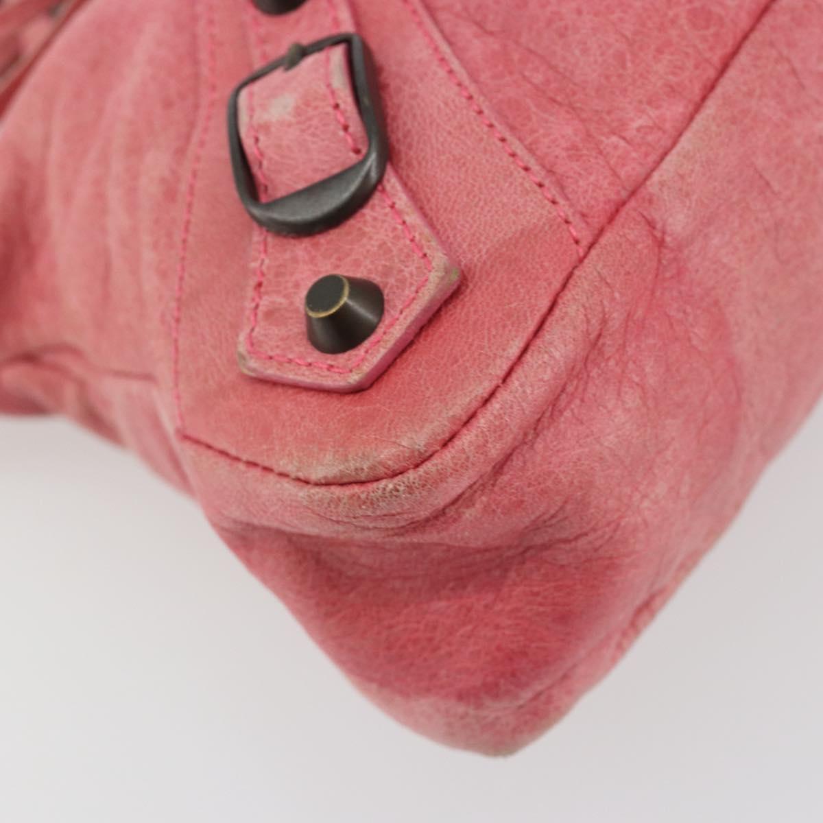 BALENCIAGA The First Hand Bag Leather 2way Pink 103208 6643 Auth fm5411V