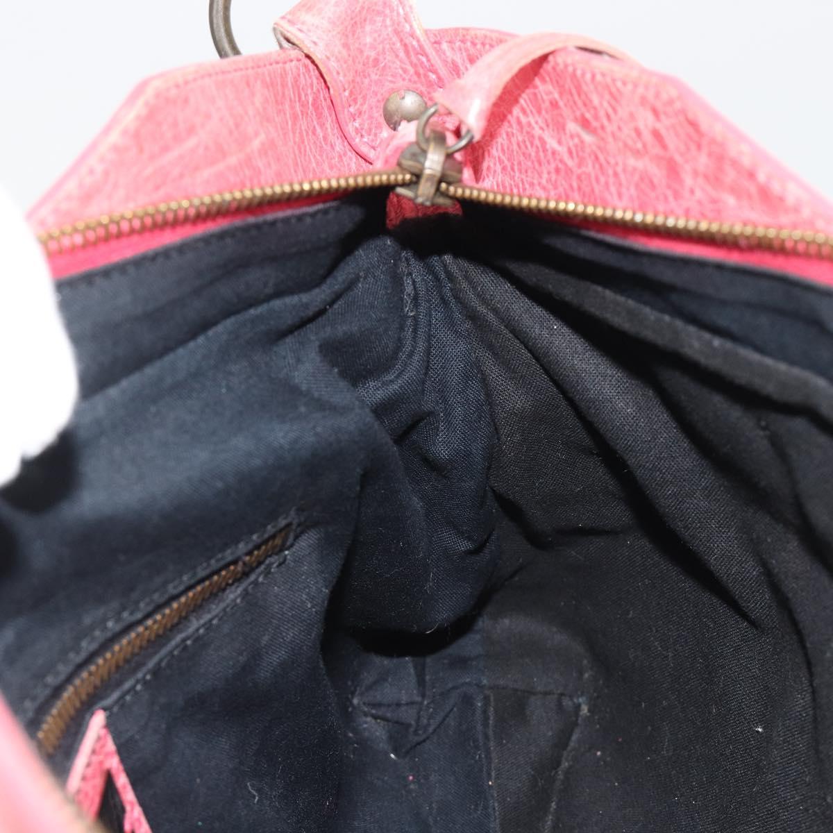 BALENCIAGA The First Hand Bag Leather 2way Pink 103208 6643 Auth fm5411V