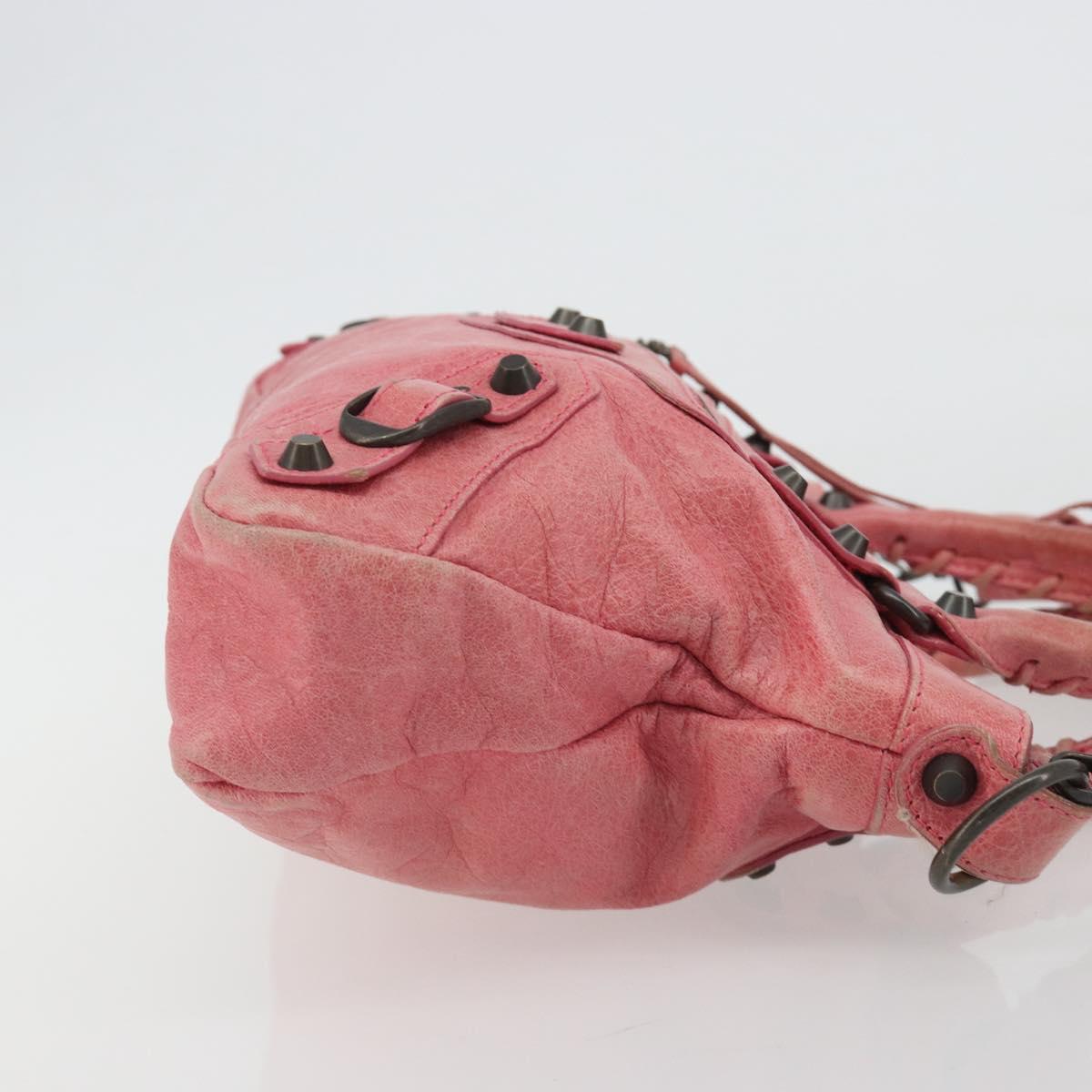 BALENCIAGA The First Hand Bag Leather 2way Pink 103208 6643 Auth fm5411V