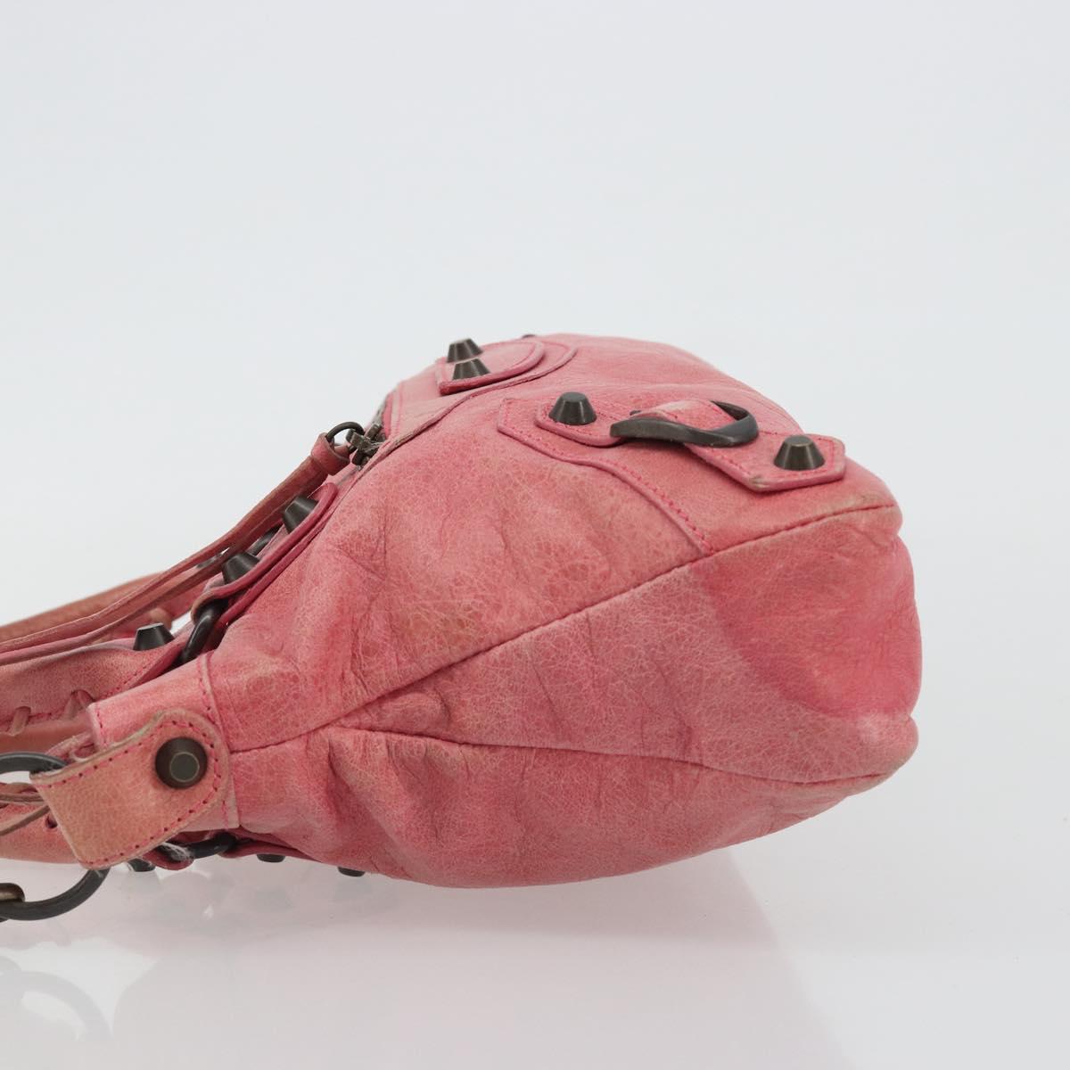 BALENCIAGA The First Hand Bag Leather 2way Pink 103208 6643 Auth fm5411V