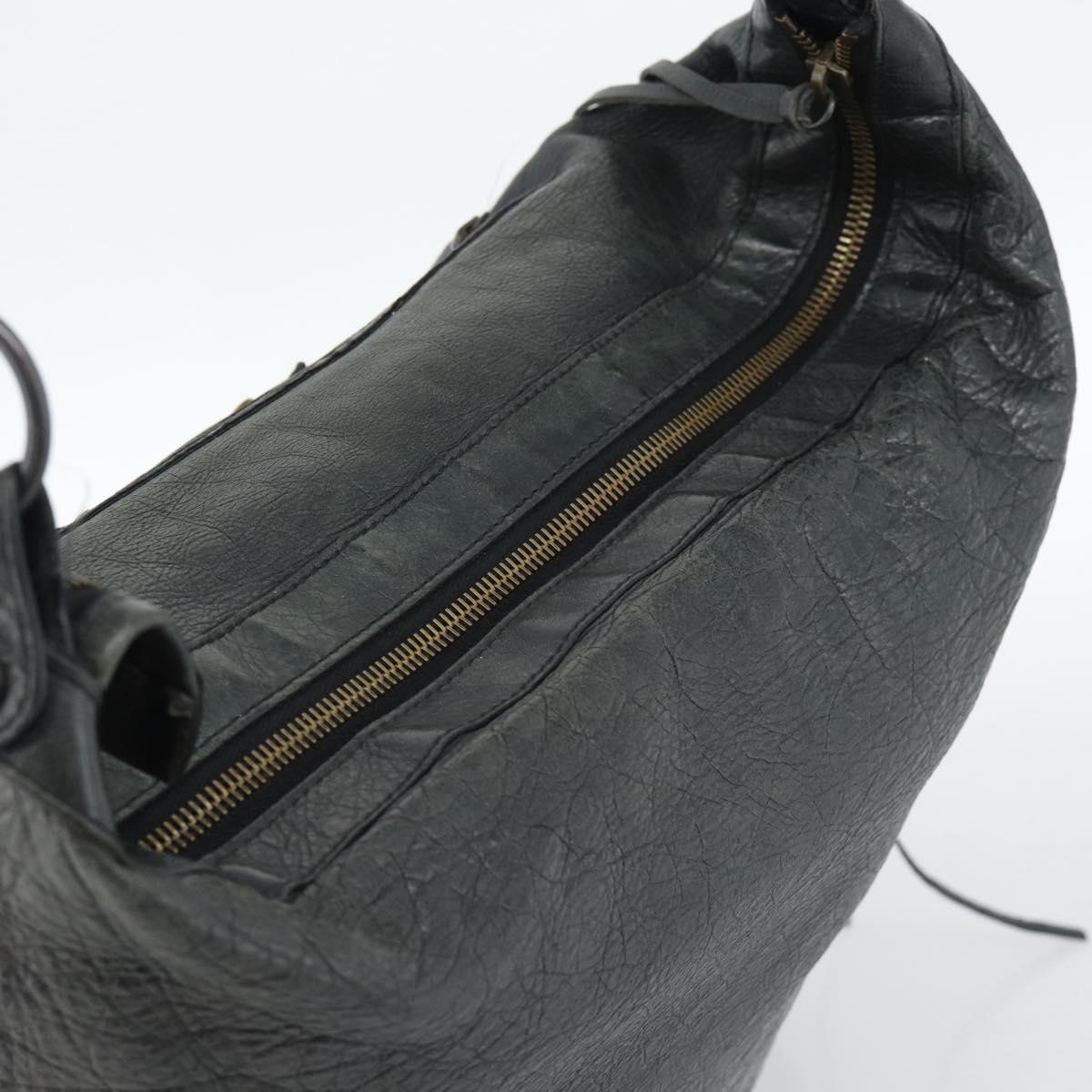 BALENCIAGA The Day Shoulder Bag Leather Green 140442 Auth fm5412V