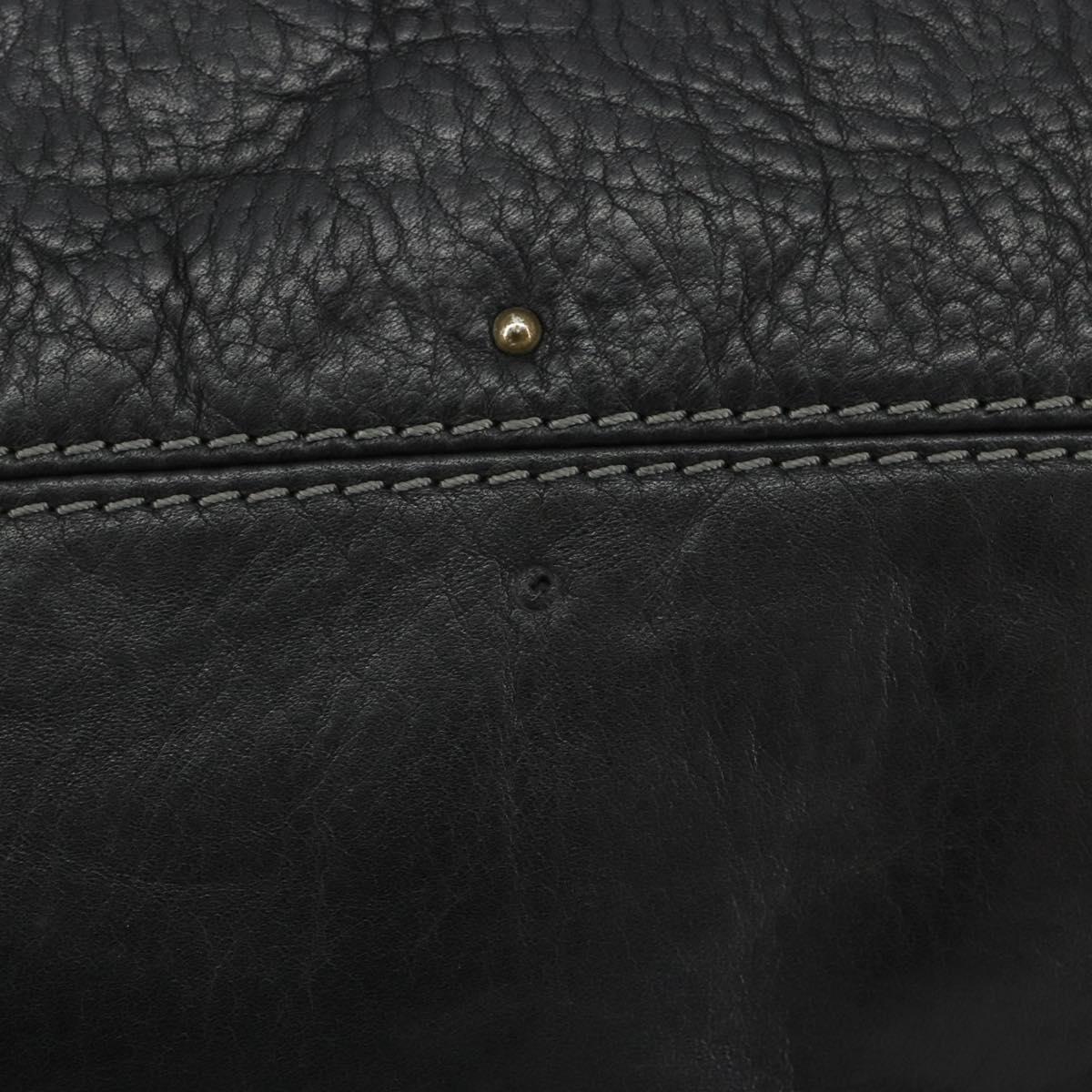 Chloe Paddington Hand Bag Leather Black Gold Silver Auth fm5413V