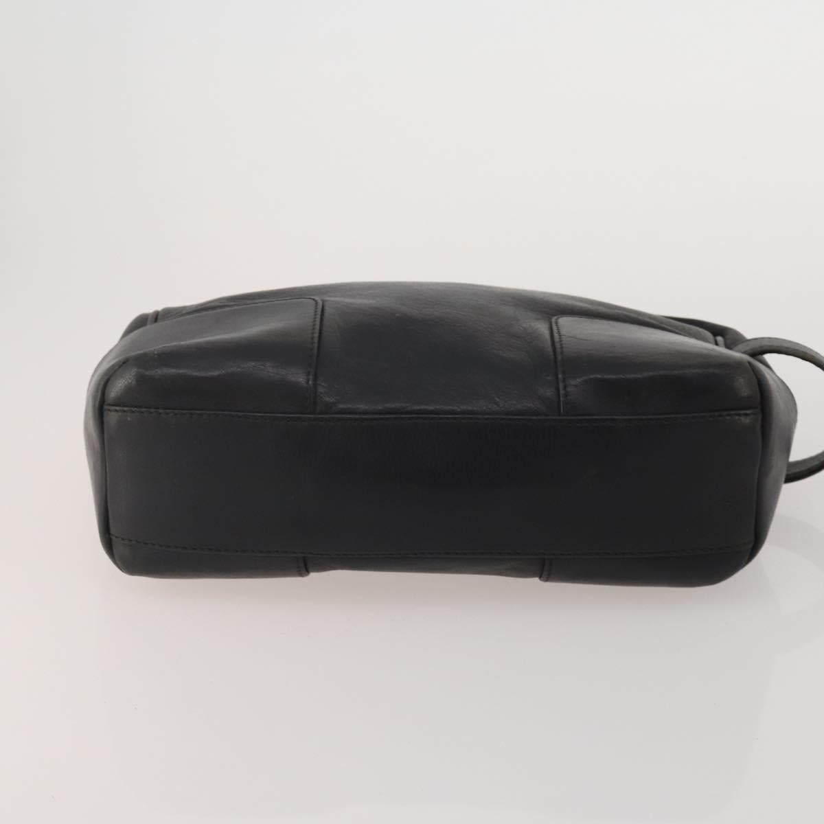 LOEWE Clutch Bag Leather 2 Set Black Auth fm5416